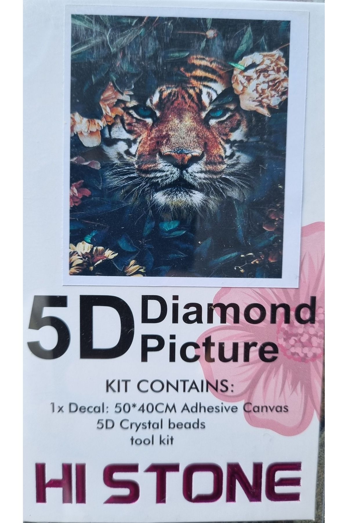 Hobiline 5D'li Elmas Boncuk Yapıştırma Taş İşleme Mozaik Goblen KİT "KAPLAN" 50x40 cm