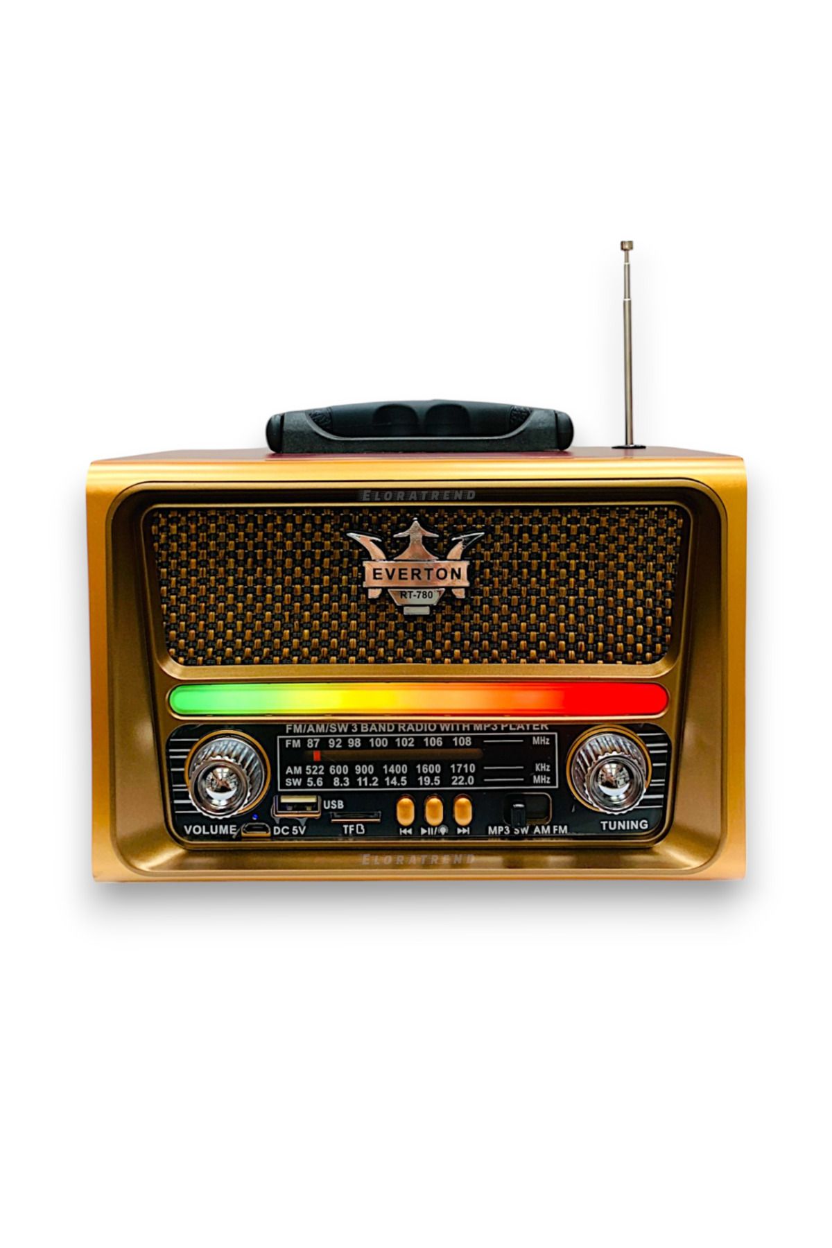 Eloratrend RT-780 Ahşap Nostaljik Bluetooth Radyo | USB, SD Kart, AUX Destekli Müzik Kutusu