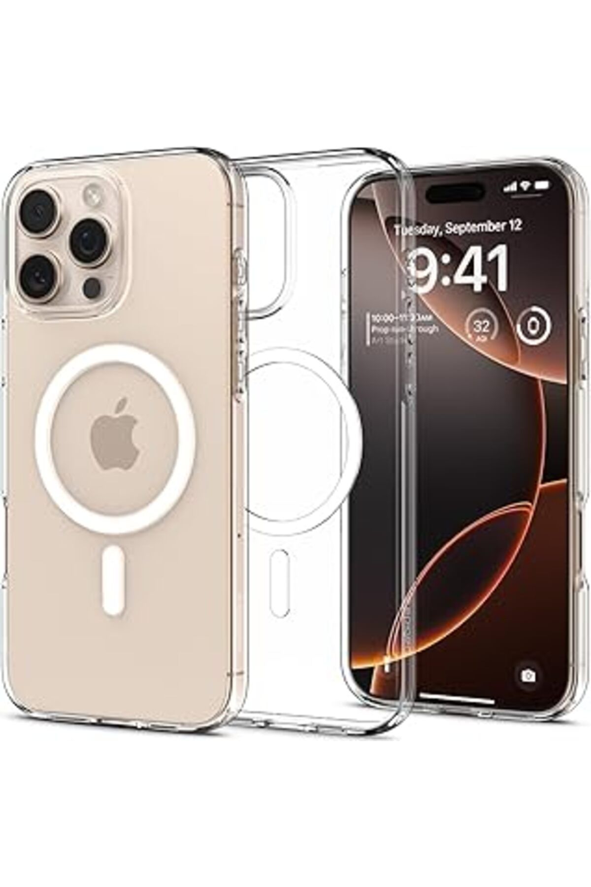 Pazarcan Iphone 16 Pro Max Kılıf Liquid Crystal Magfit Magsafe Özellikli Crystal Clear - Acs08387