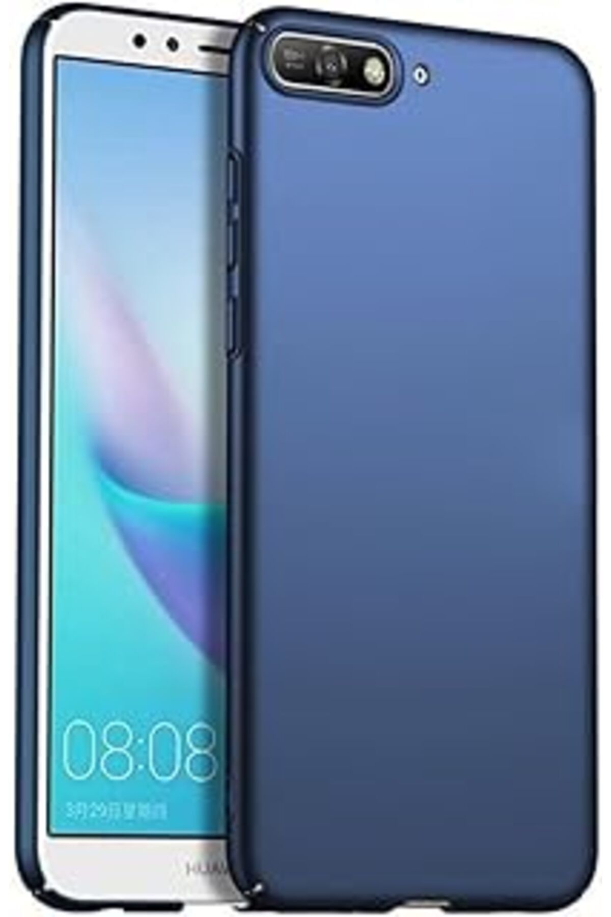Karachil Huawei Y6 2018 Uyumlu Sert Rubber Silikon Kılıf (Mavi)