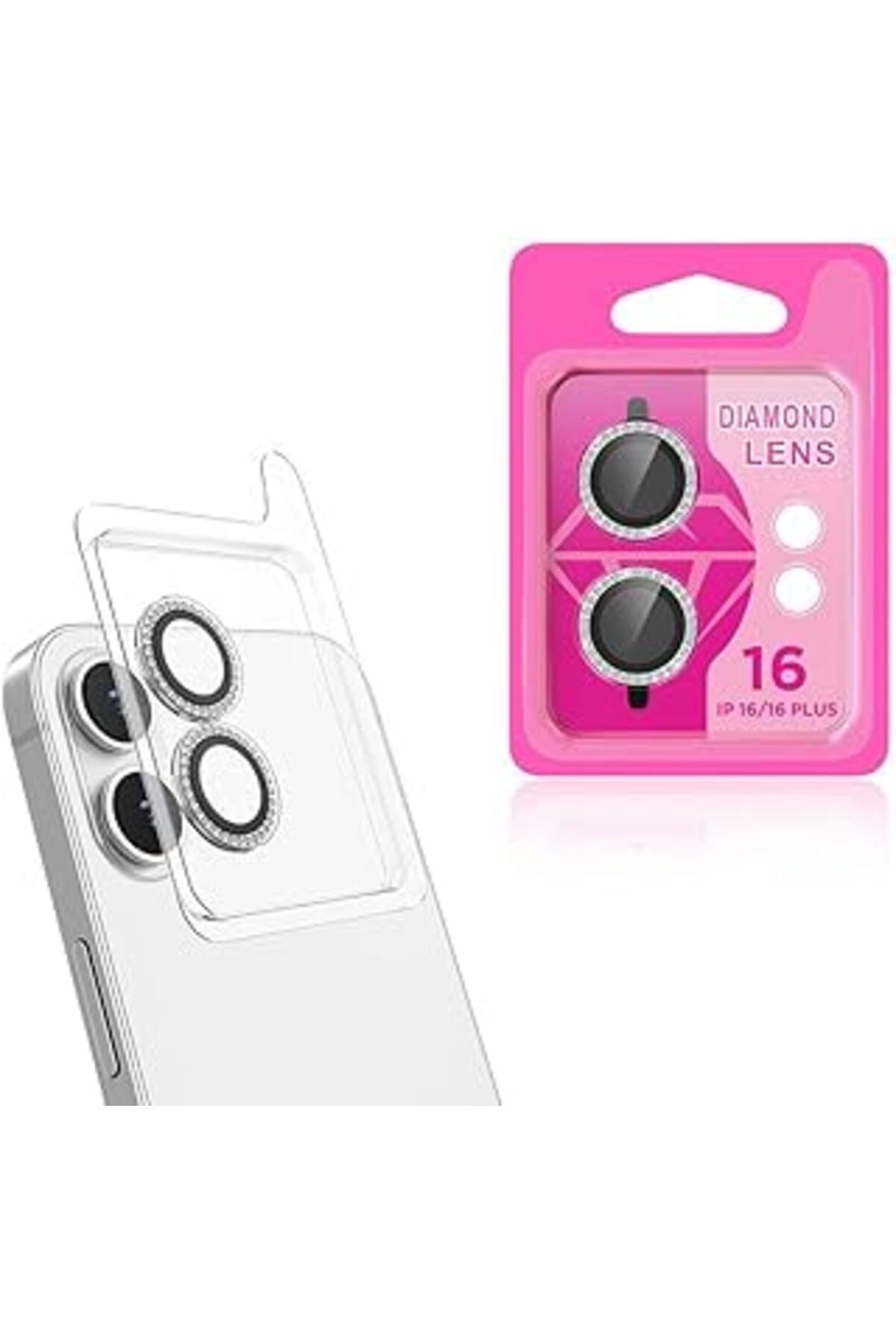 Karachil Zore Apple İle Uyumlu Iphone 16 Iphone 16 Plus Cl-06 Kamera Lens Koruyucu Gümüş