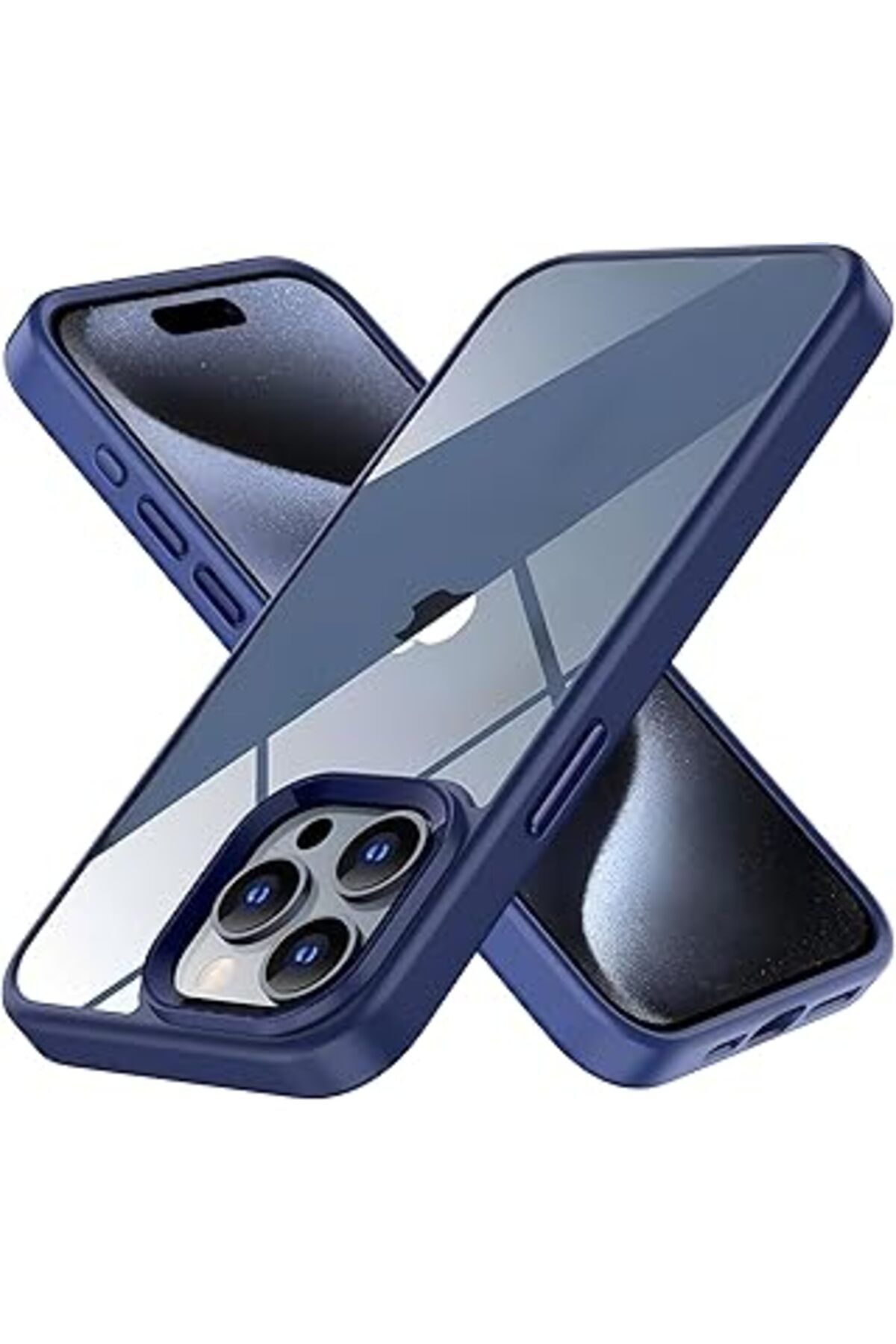 Karachil Minesk Iphone 15 Pro Max Için Hybrid Serisi Arkası Kristal Şeffaf Polikarbonat Kenarları Silikon Ka