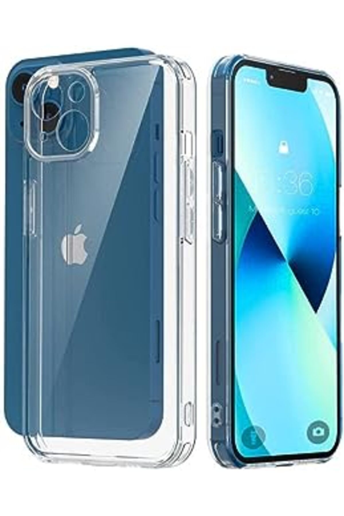 Karachil Happy Trend Iphone 13 Ile Uyumlu Şeffaf Kılıf, Kamera Korumalı 13 (6.1'') Şeffaf Silikon Kılıf, Kam