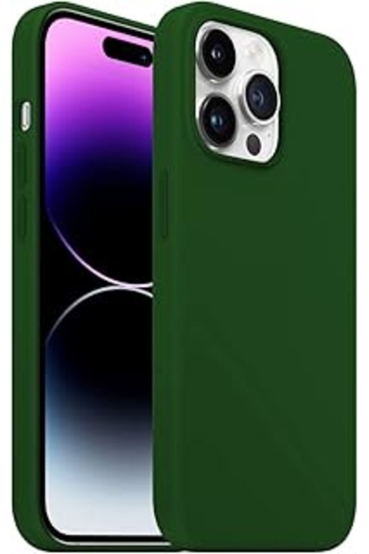 Karachil Buff Iphone 14 Pro Max Rubber Fit Kılıf Dark Green