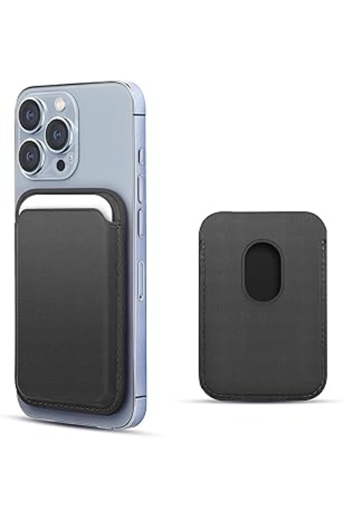 Karachil Microsonic Apple Iphone 12 Pro Için Kılıf Leather Wallet Magsafe Siyah [Iphone 12 Pro Ile Uyumlu Kı