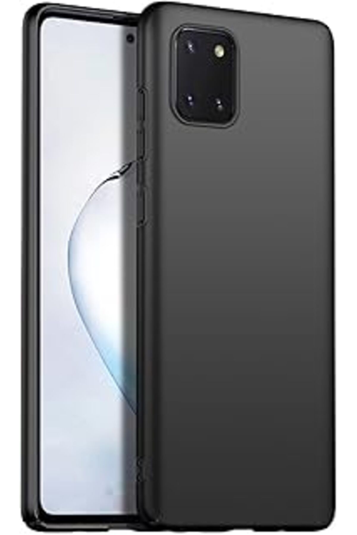 Karachil Kzy İletişim Samsung Galaxy Note 10 Lite Ile Uyumlu Kapak Mat Siyah Silikon Lux Kılıf