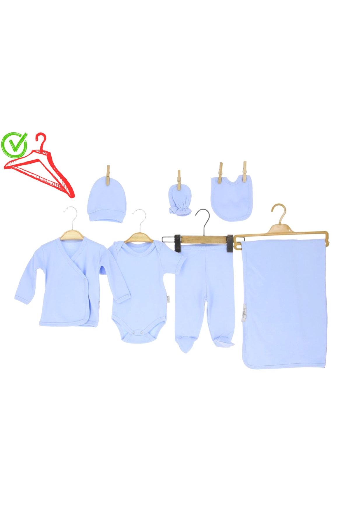 Novavella Erkek Bebek Hastane Çıkışı 7'li Set