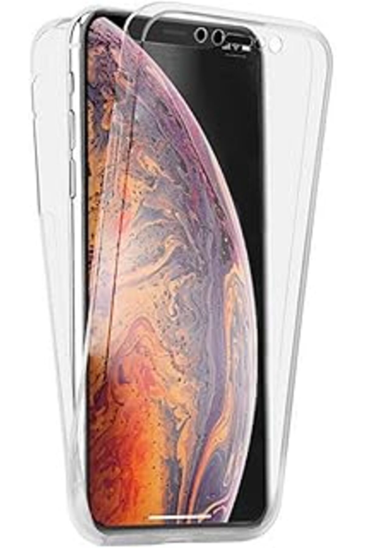 Karachil Microsonic Apple Iphone Xs Max (6.5'') Kılıf 6 Tarafı Tam Full Koruma 360 Clear Soft Şeffaf
