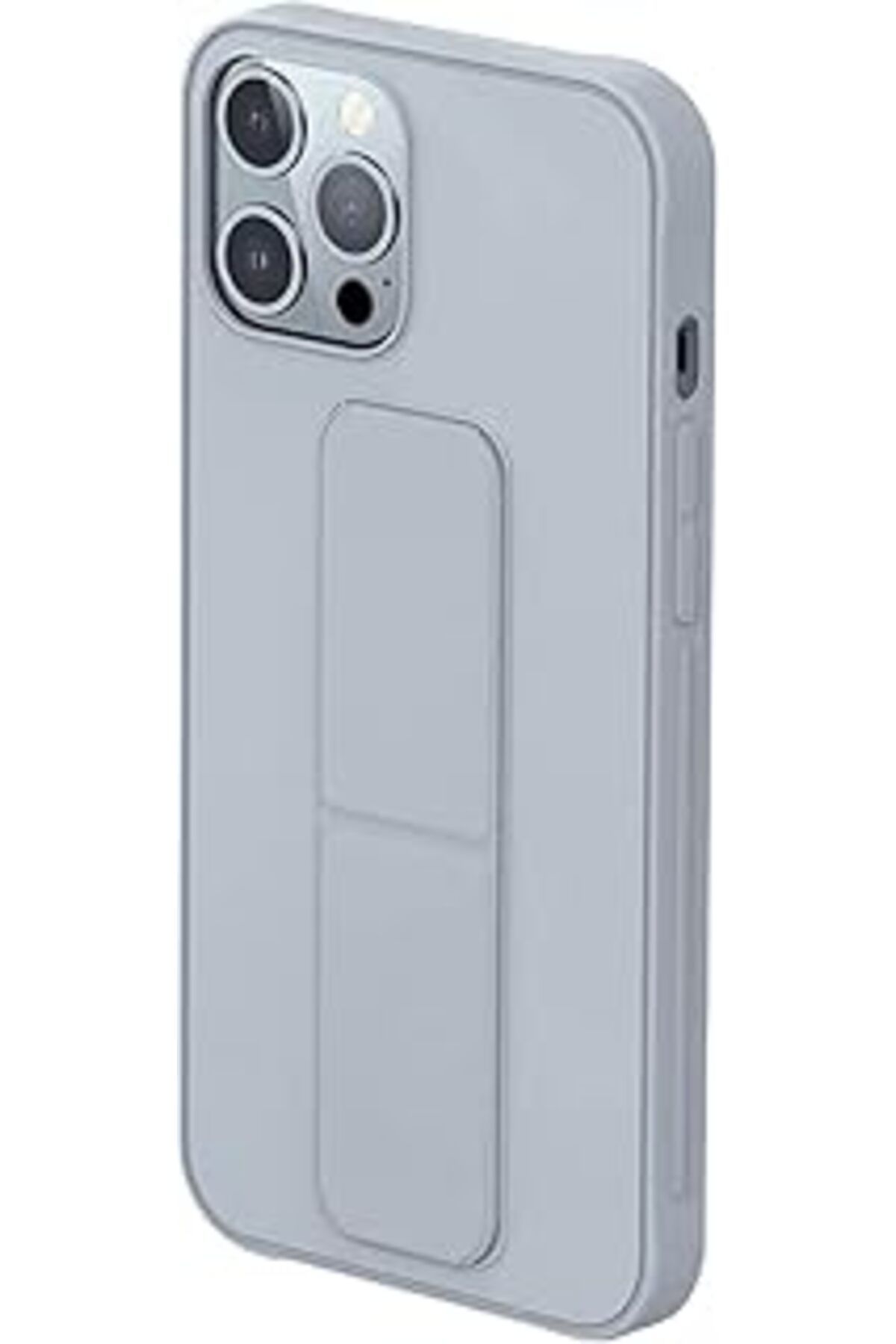 Karachil Bause Iphone 13 Pro Uyumlu Ultra Güçlü Manyetik Yatay/Dikey Standlı Silikon Kılıf (Gri)
