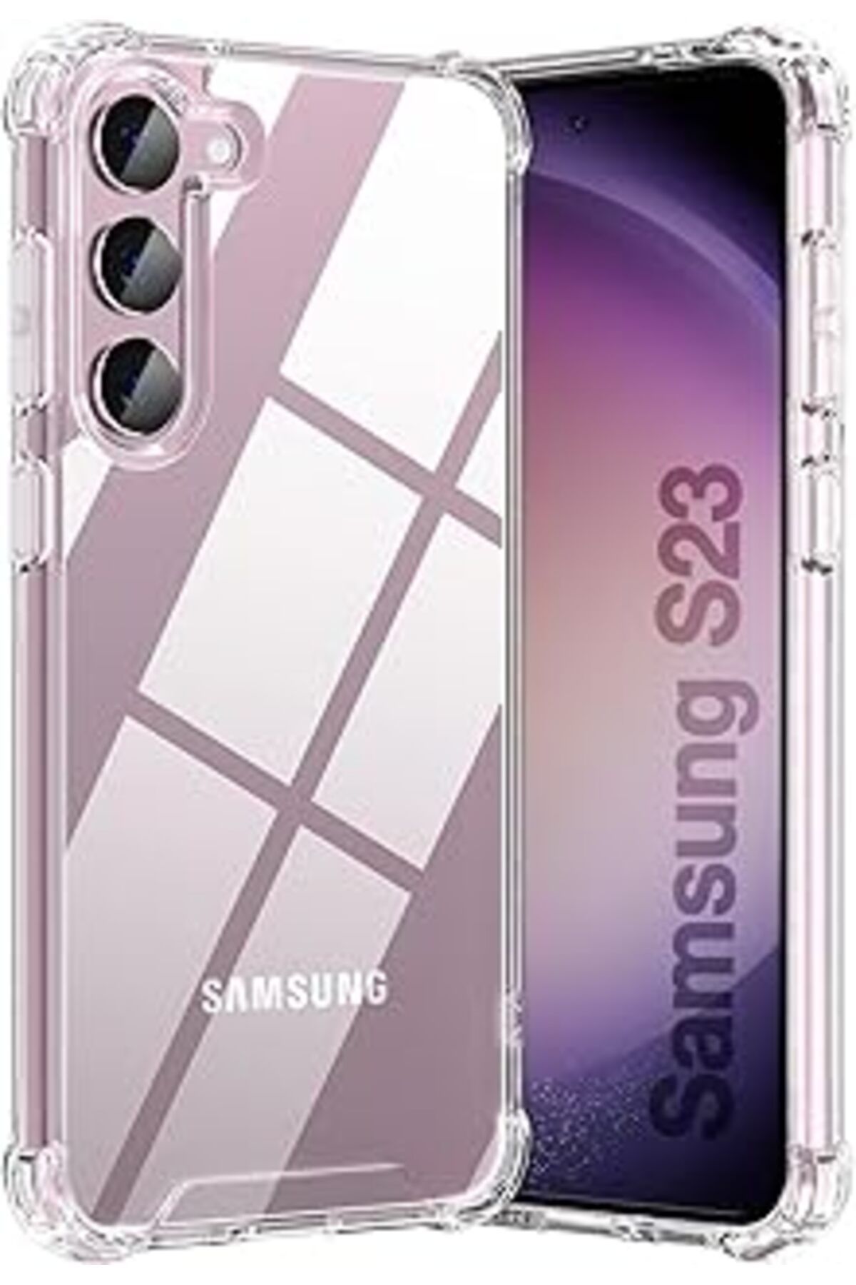 Karachil Merwish Samsung Galaxy S23 Uyumlu Anti Shock Darbe Emici S23 (6.1') Şeffaf Silikon Tpu Clear Kılıf,
