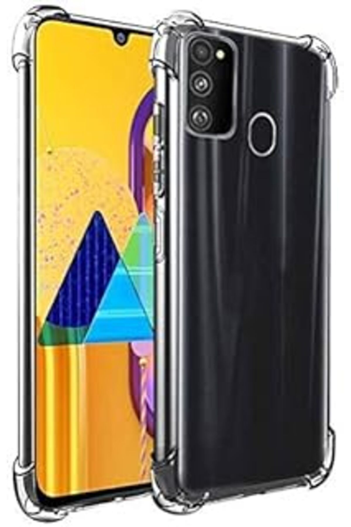 Karachil Kzy İletişim Samsung Galaxy M21 Şeffaf Airbag Antishock Köşe Korumalı Silikon Kılıf