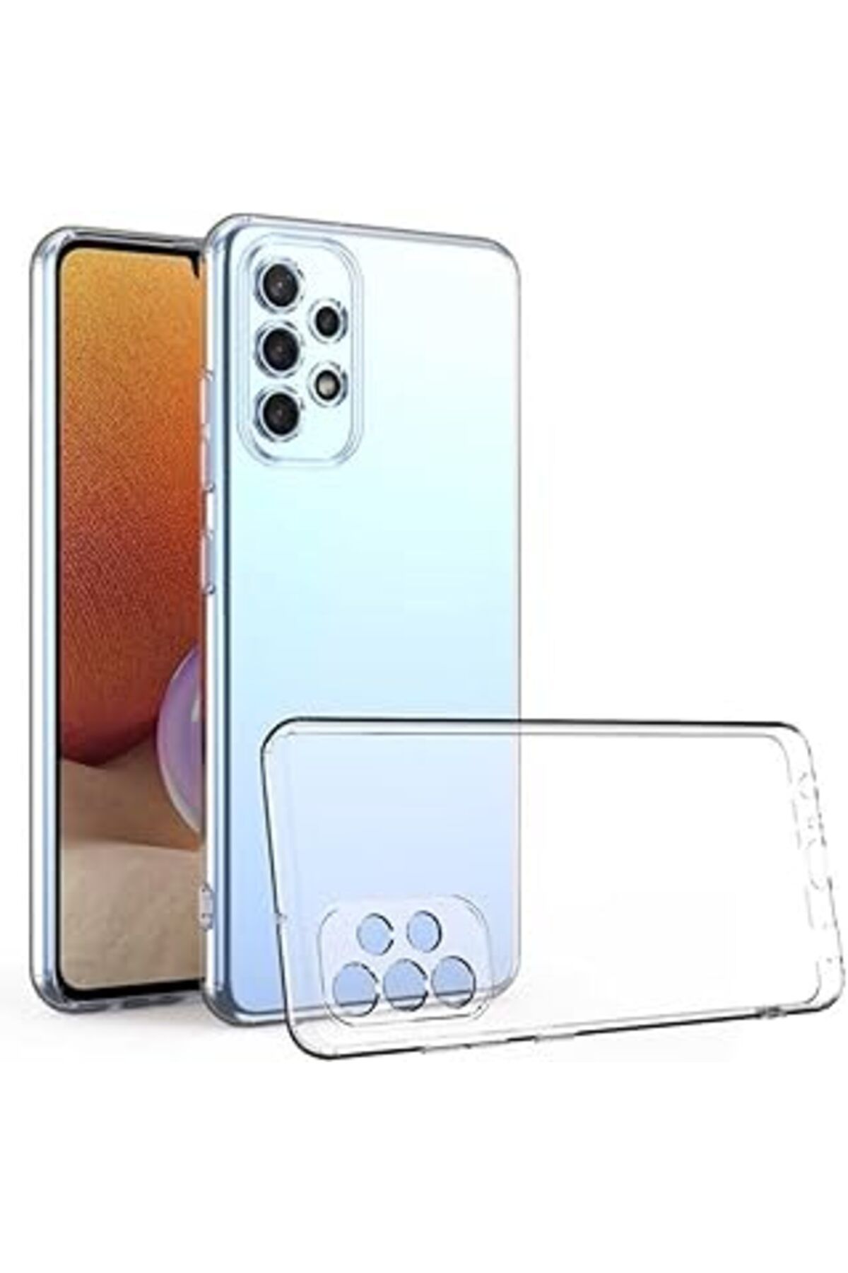 Karachil Happy Trend Samsung A23 Uyumlu Şeffaf Kılıf,Silikon Kamera Koruyuculu Samsung A23 Uyumlu Kılıf