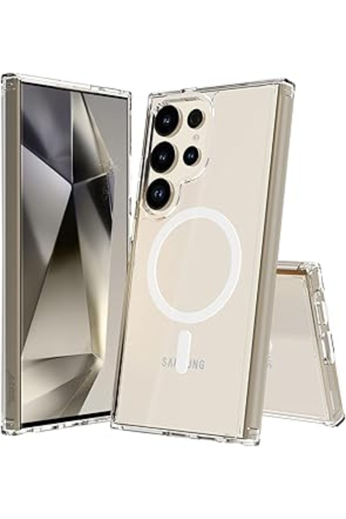 Karachil Buff Labs Galaxy S24 Ultra Ile Uyumlu (6.8 İnç) Magsafe Uyumlu Air Hybrid Darbe Emici Tpu Ve Pc Kıl