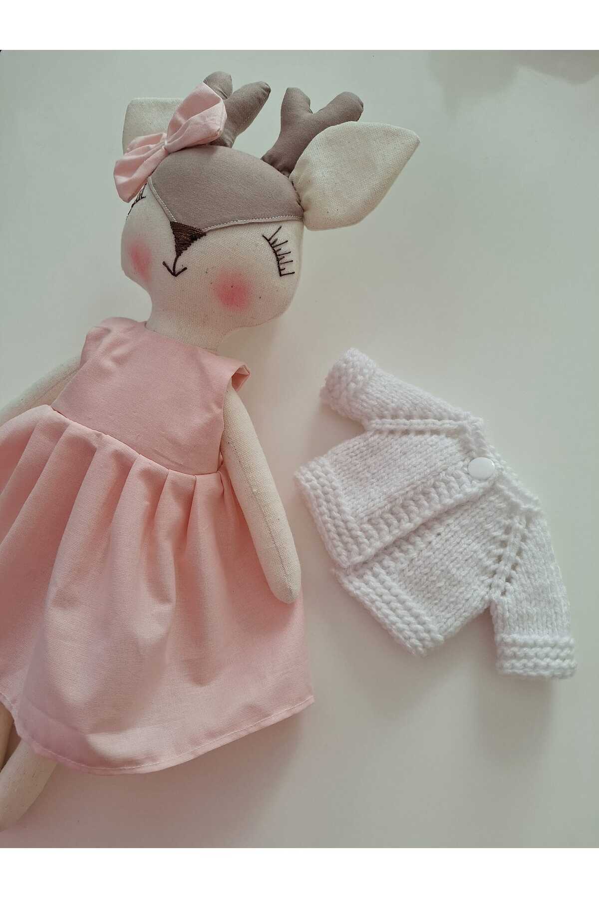 BERLİNA DOLLS Oyun&uyku Arkadaşı El Yapımı Oynar Kollu - Tak Çıkar Elbiseli Organik Geyik-boyu:37cm fotoğrafı 4 (önizleme)