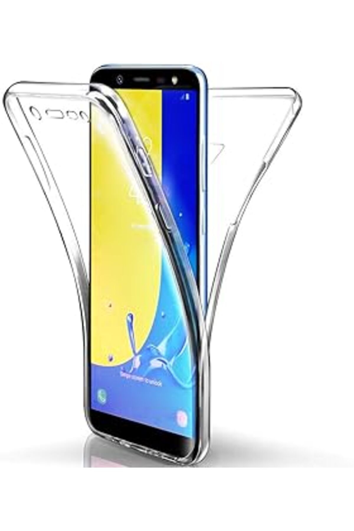 Karachil Microsonic Samsung Galaxy J6 Kılıf 6 Tarafı Tam Full Koruma 360 Clear Soft Şeffaf