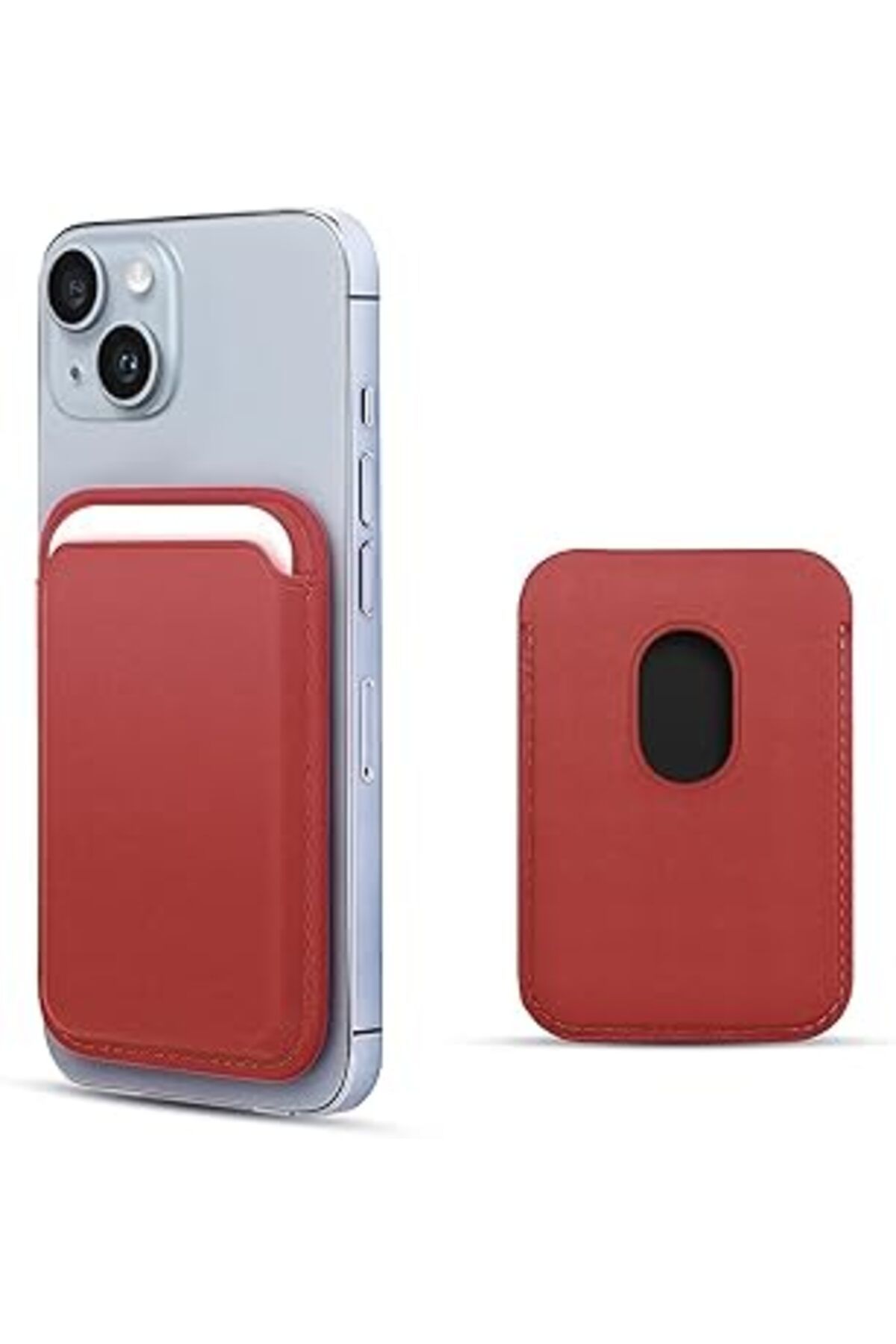 Karachil Microsonic Apple Iphone 13 Için Kılıf Leather Wallet Magsafe Kırmızı [Iphone 13 Ile Uyumlu Kılıf -