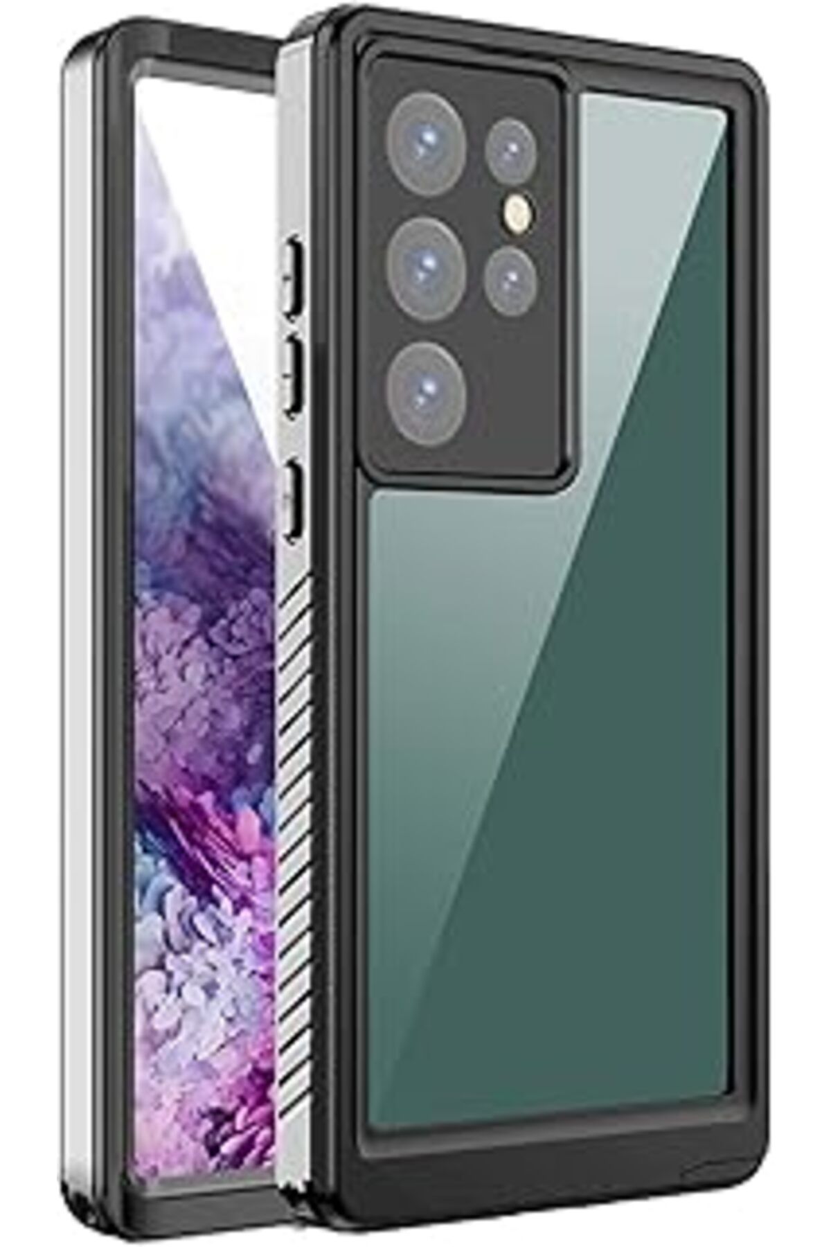 Karachil Microsonic Samsung Galaxy S23 Ultra Için Kılıf Waterproof 360 Full Body Protective Siyah [Galaxy S2