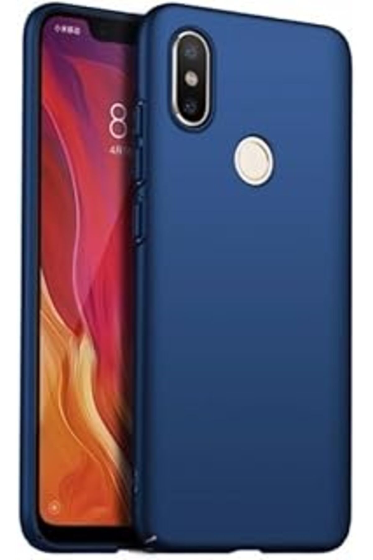 Karachil Xiaomi Mi Max 3 Uyumlu Sert Rubber Silikon Kılıf (Mavi)