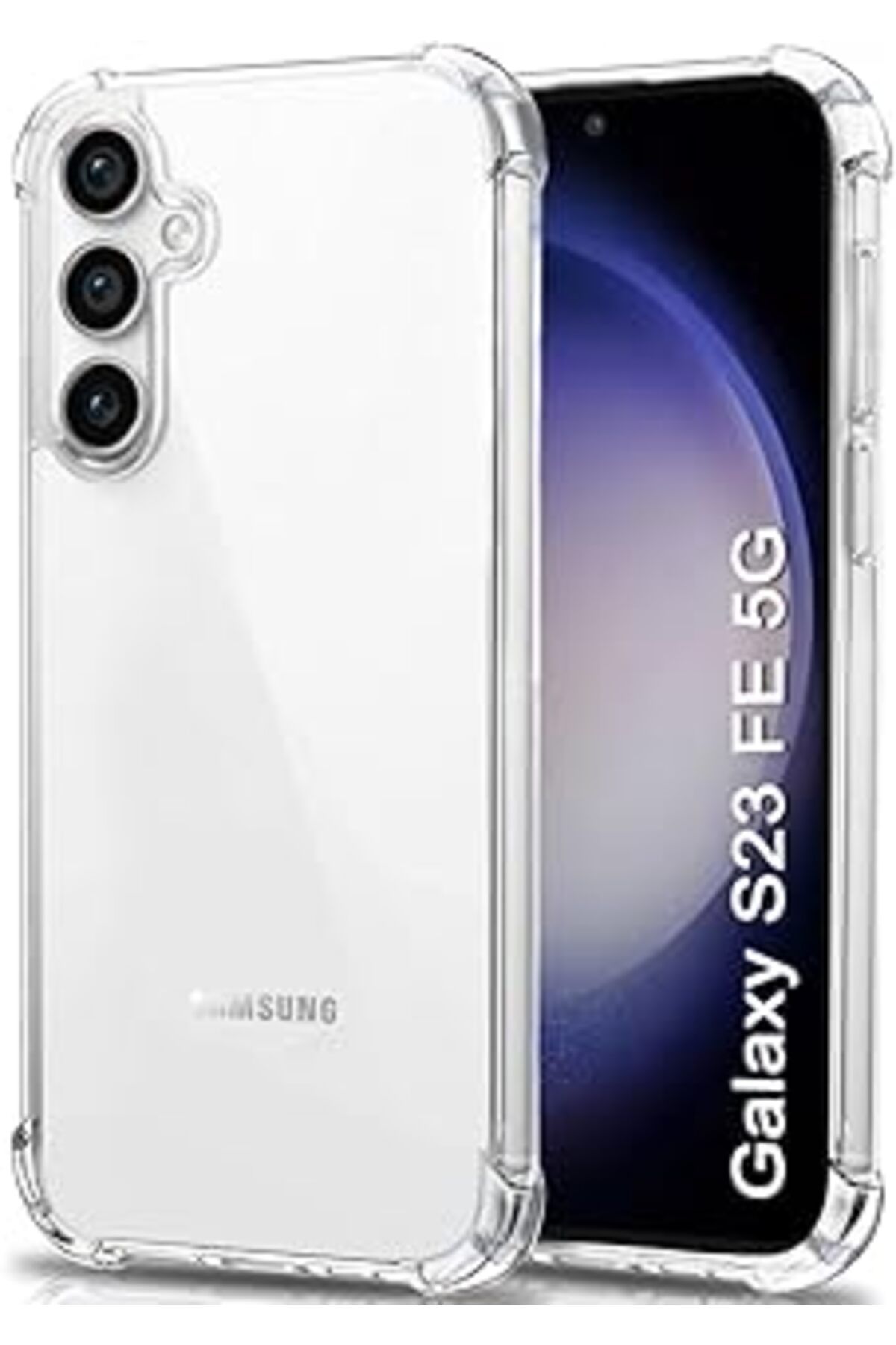 Karachil Merwish Samsung Galaxy S23 Fe Uyumlu Anti Shock Darbe Emici S23 Fe (6.4') Şeffaf Silikon Tpu Clear