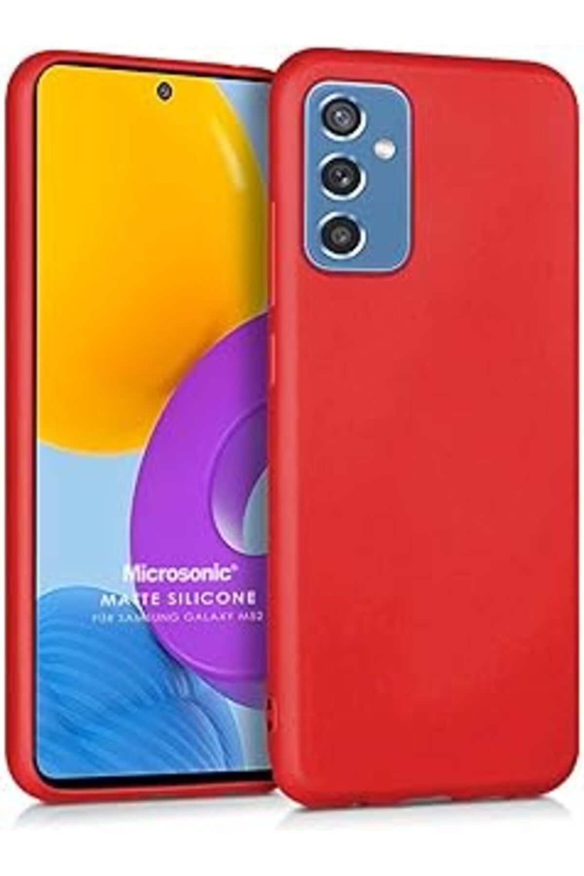 Karachil Microsonic Matte Silicone Samsung Galaxy M52 Için Kılıf Kırmızı [Galaxy M52 Ile Uyumlu Kılıf - Kırm