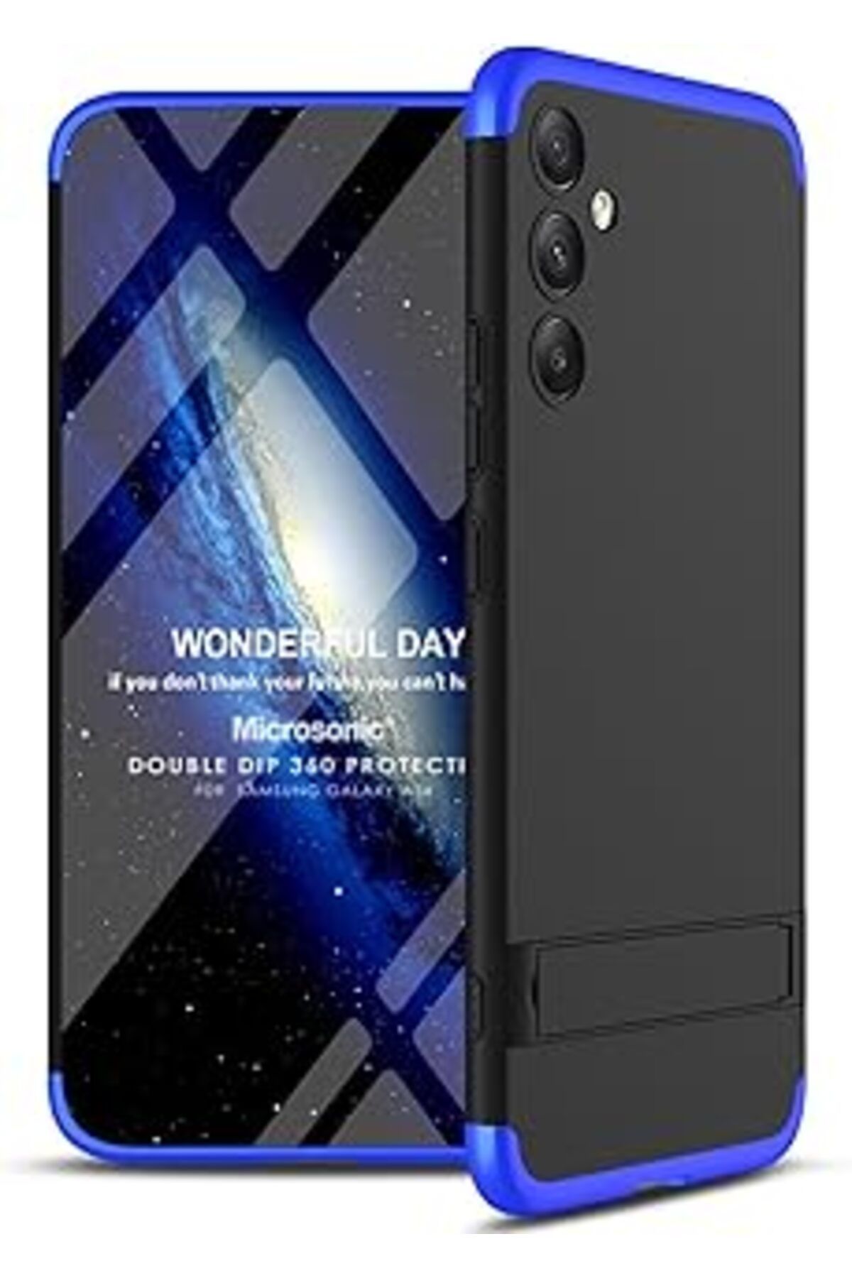 Karachil Microsonic Samsung Galaxy A54 Için Kılıf Double Dip 360 Protective Siyah Mavi [Galaxy A54 Ile Uyuml