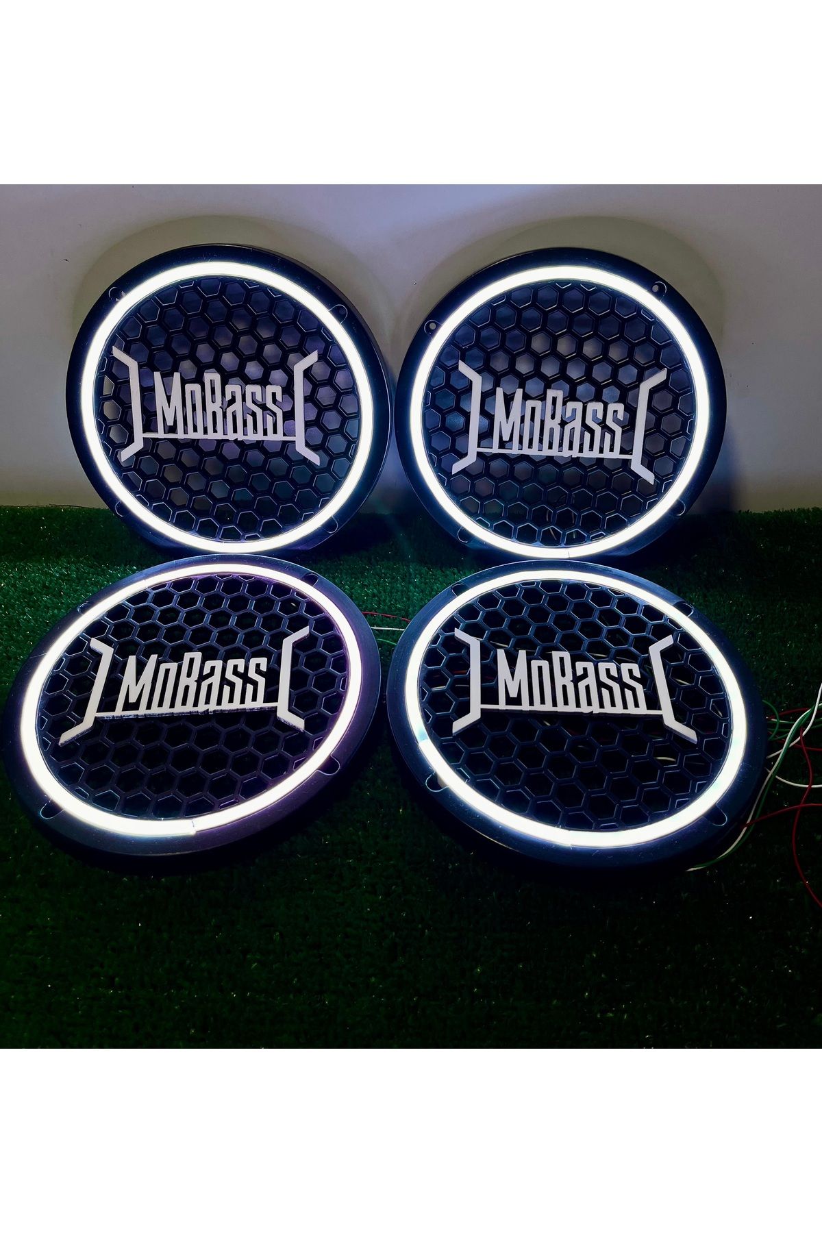 TREND Mobas Yazılı 20 Cm Uyumlu 4 Adet 20CM Pixel Kayar Ledli Midrange Kapağı Set 358 Modlu 12 Renkli