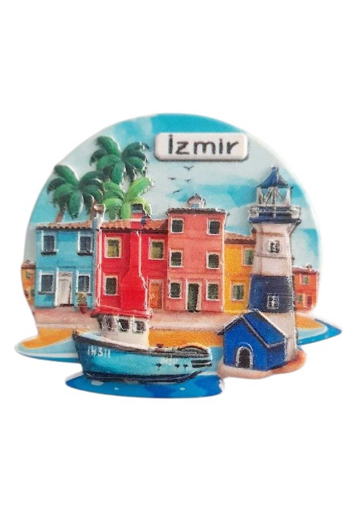 Ellanın Çarşısı İzmir Magnet Kabartma Figürlü Seramik 1 Adet. Boyut: 7 cm x 6,5 cm