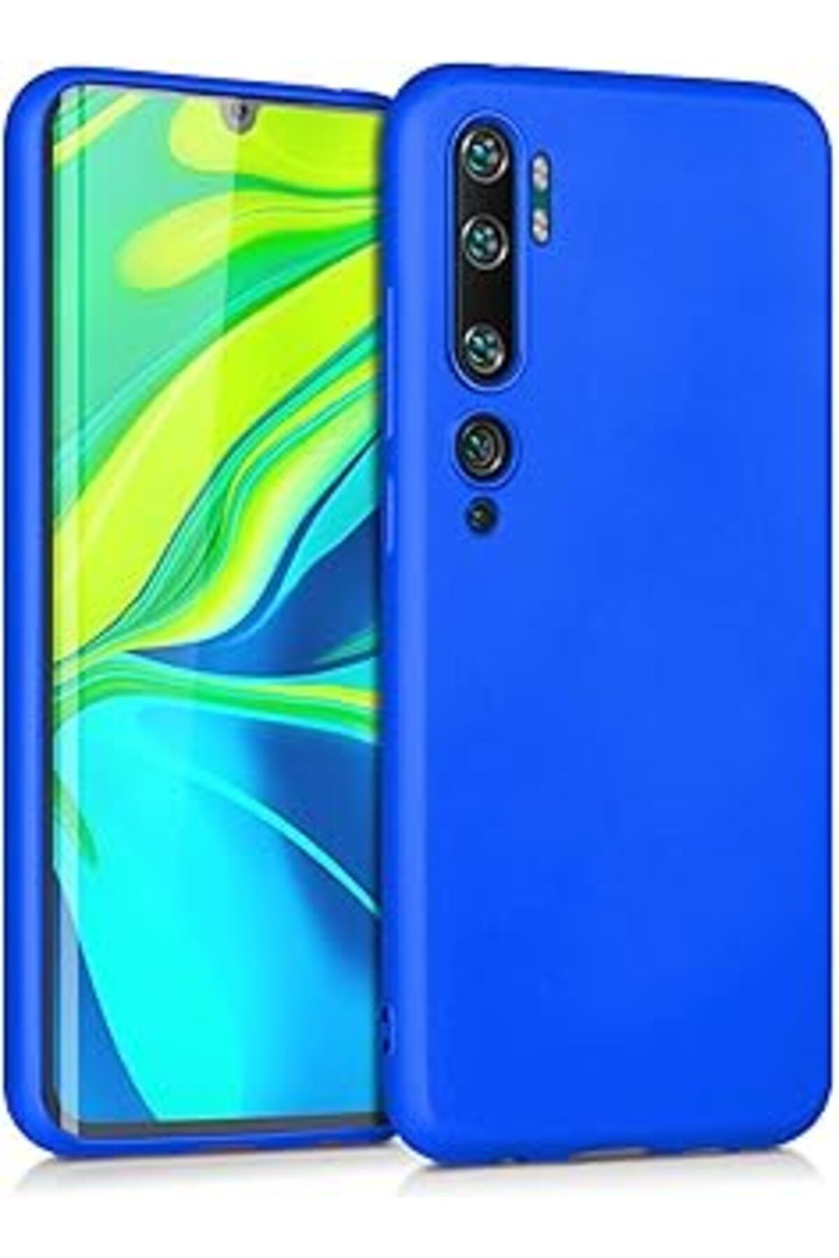 Karachil Microsonic Matte Silicone Xiaomi Mi Note 10 Pro Için Kılıf Mavi [Mi Note 10 Pro Ile Uyumlu Kılıf -