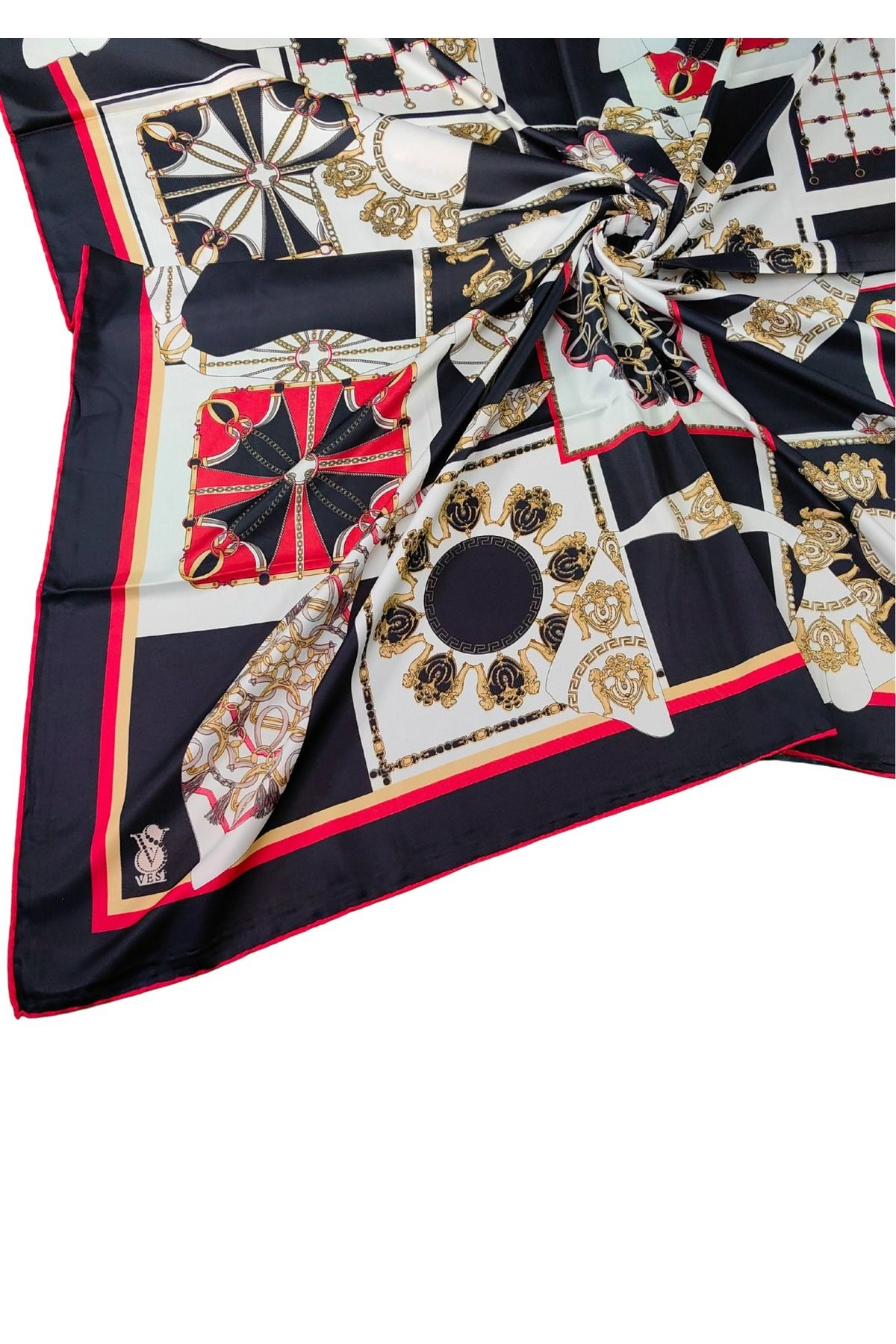 mim eşarp VESİ Eşarp Desenli Sport Twill Eşarp 120x120 cm