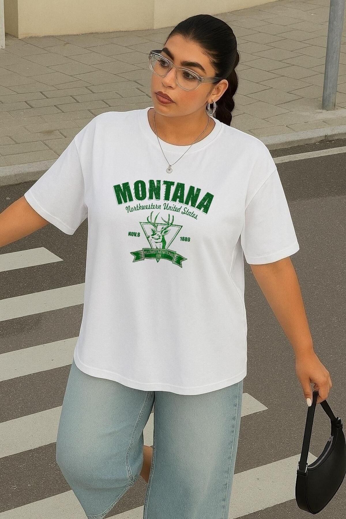 BENROMA BÜYÜK BEDEN MONTANA BASKILI UNİSEX TİŞÖRT