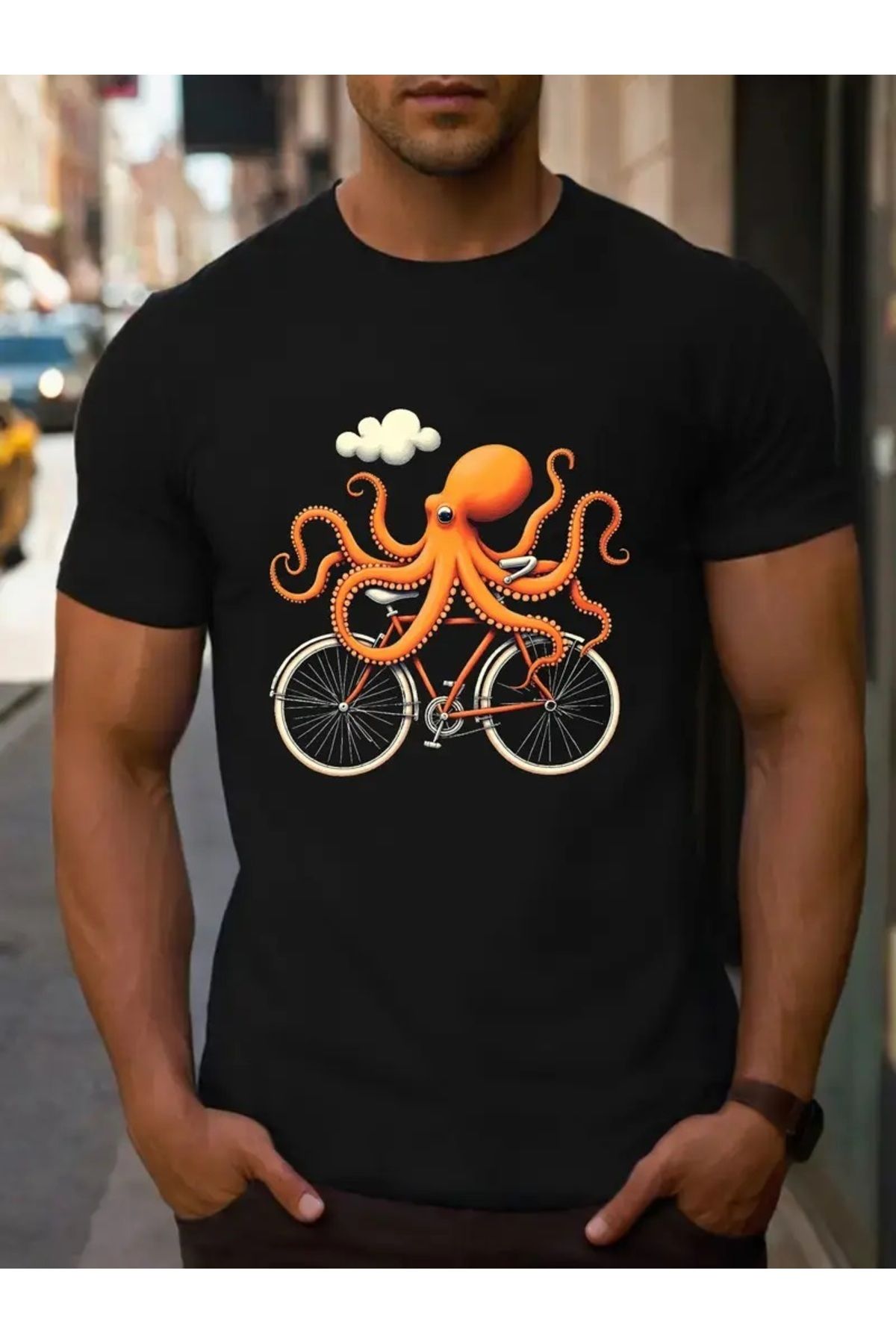 Hunors Sportswear & Company Unisex Kadın/Erkek Oversize Baskılı Pamuklu Bisiklet Yaka Kısa Kollu SİYAH T-shirt