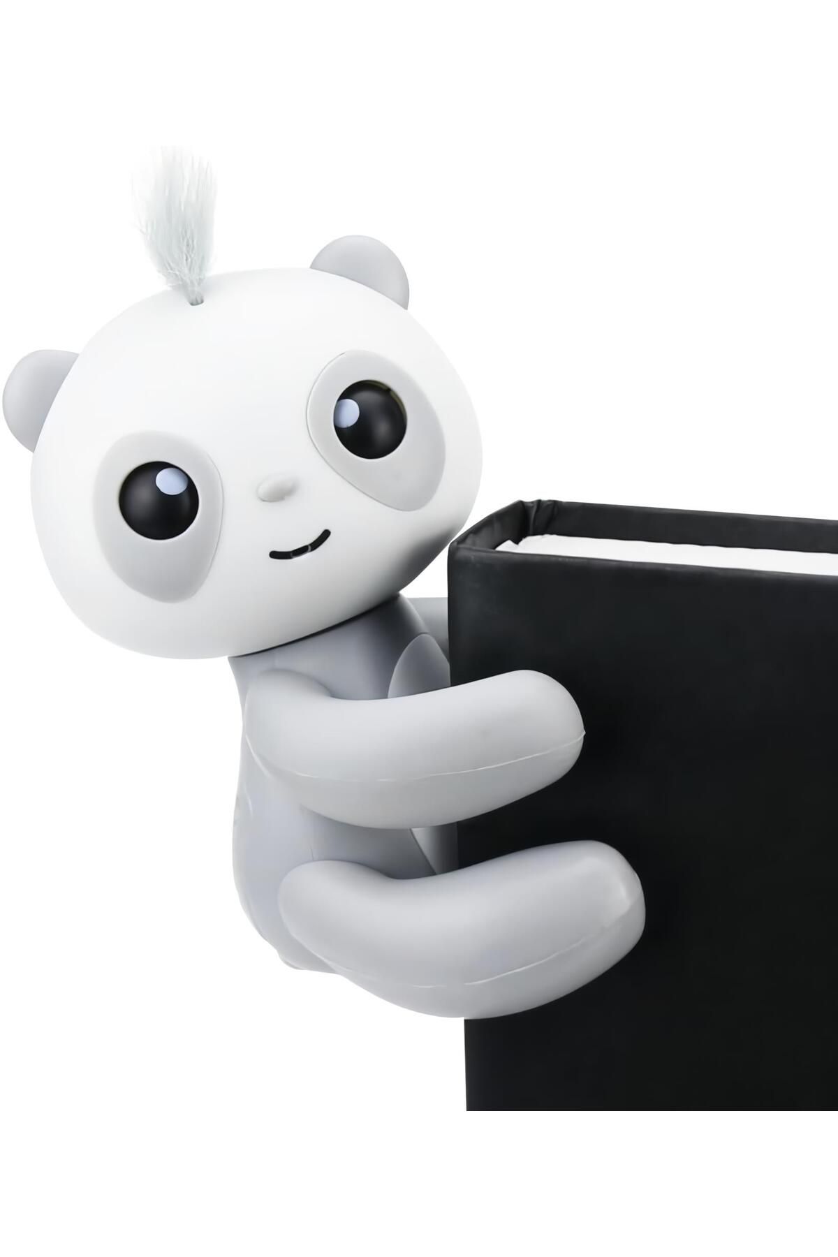 e-life shop Dokunma Refleksli İnteraktif Elektronik Parmak Panda Oyuncak Akıllı Bebek Panda Gelişim Oyuncağı Gri