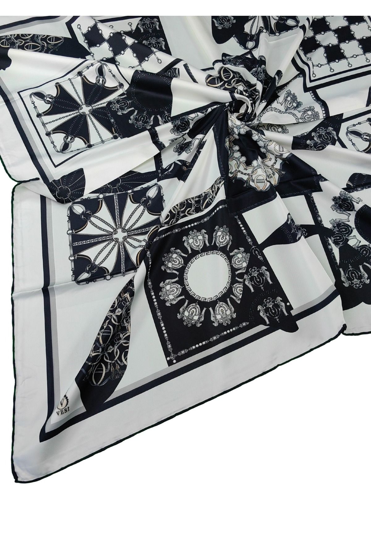 mim eşarp VESİ Eşarp Desenli Sport Twill Eşarp 120x120 cm