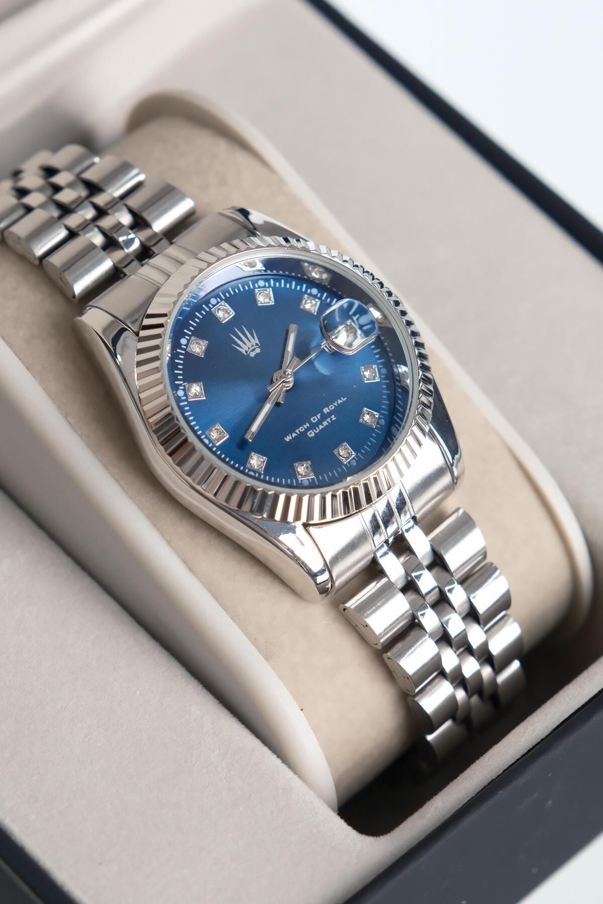 WATCHOFROYAL Svet Luxe Silver Mavi Kadın Çelik Kol Saati