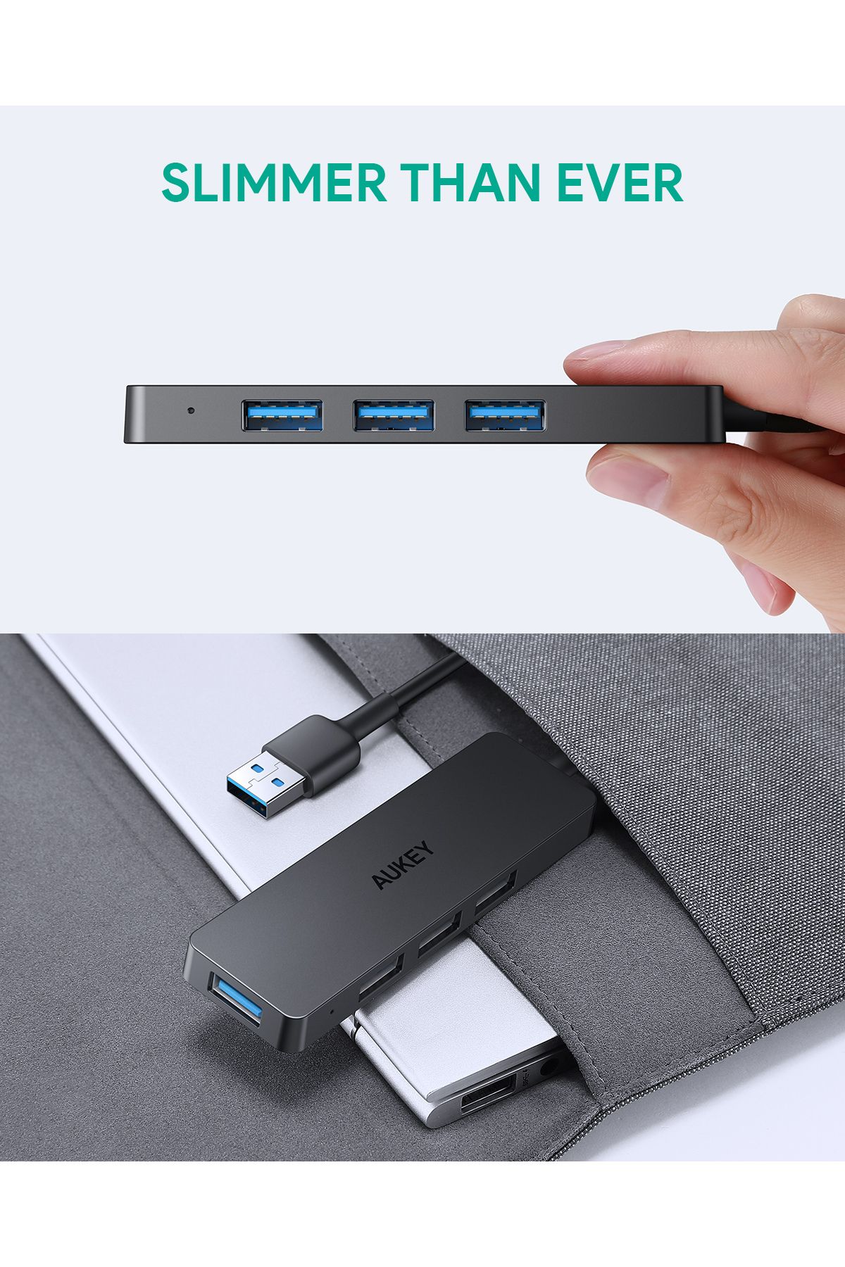 AUKEY-Unity Slim A 4 USB-A in 1 Data Hub Black 5