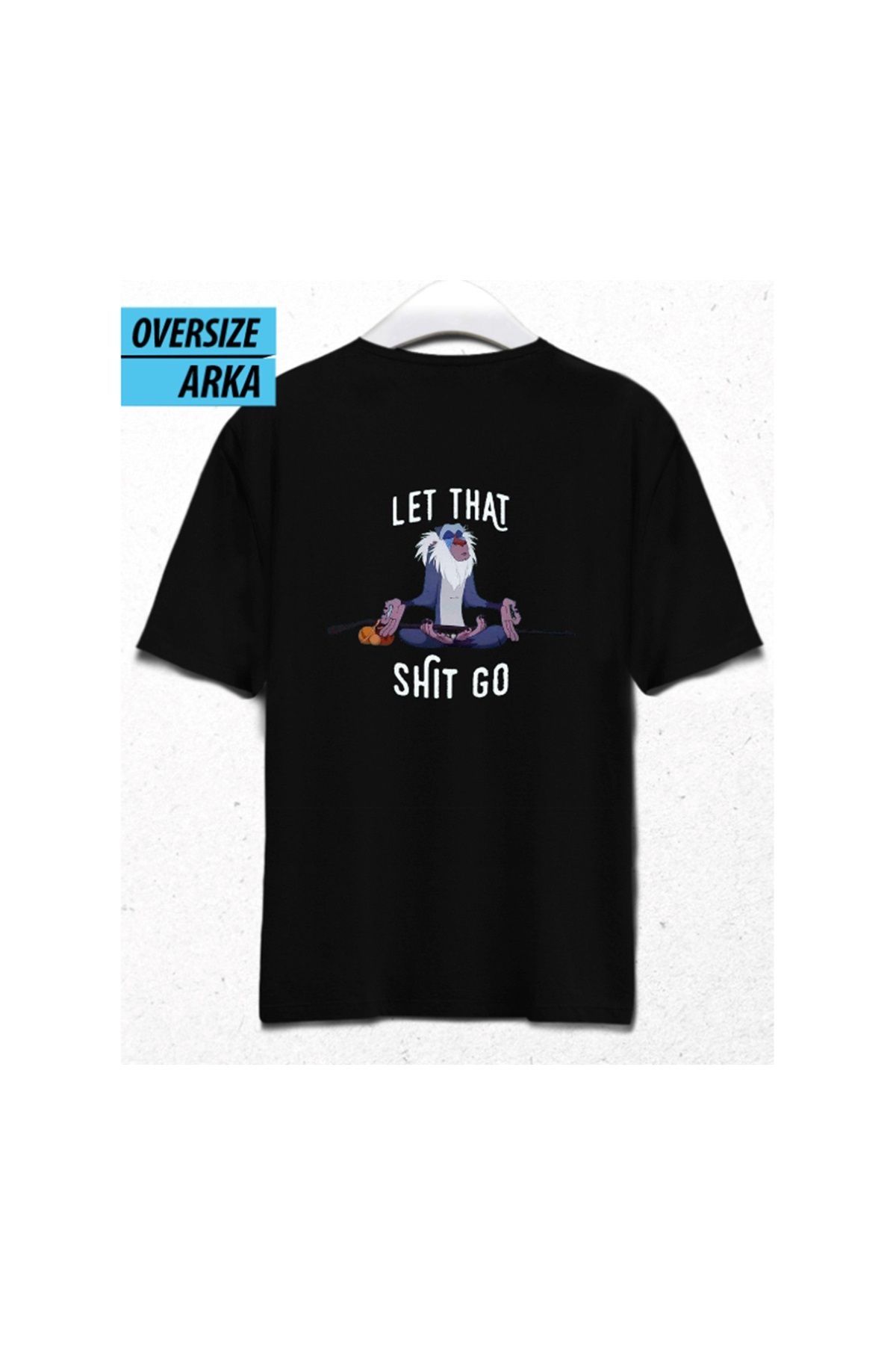 HENA DİZAYN Let It Go Mode On – Sessiz Mesajlar Oversize Unisex T-Shirt Siyah