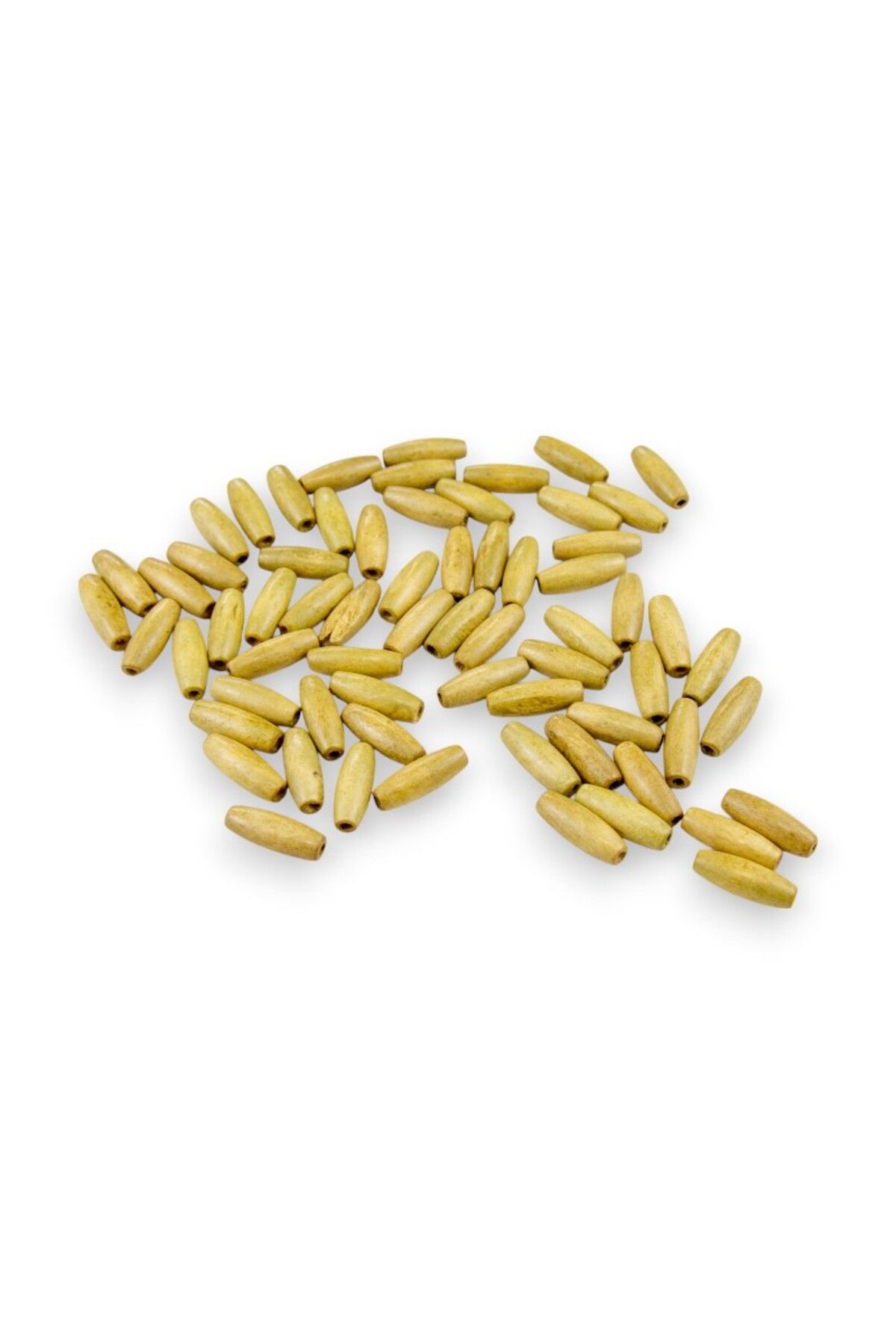 Serhat Aksesuar ve El İşçilik 12 Mm Arpa Krem (22X6 MM) Ahşap Boncuk 35 gr (100 ADET)