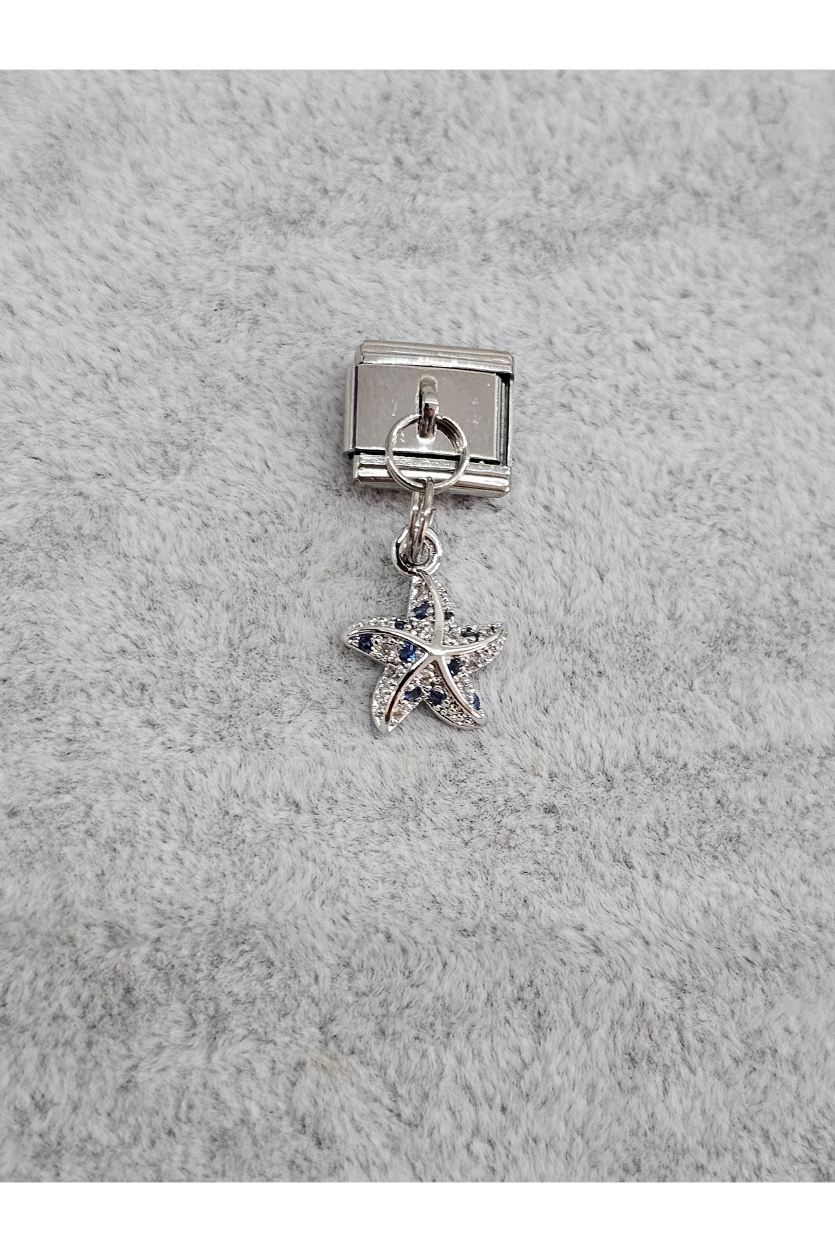 SiestaAccessories Mavi Taşlı Deniz Yıldızı Sallantılı İtalyan Bileklik Charm