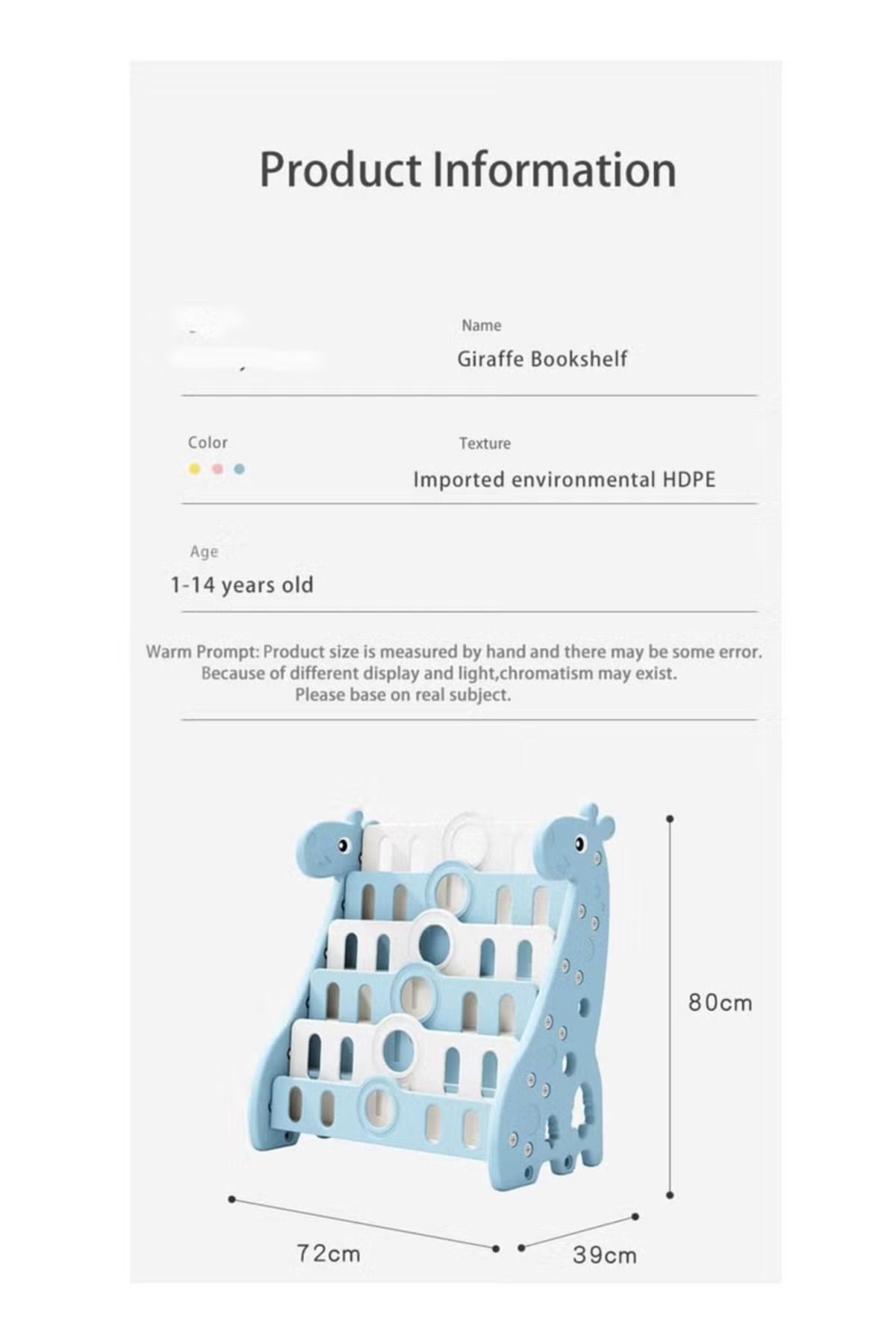 FULLJOY-5-Tier Double Giraffe Bookshelf with Storage Box, 72*47*80cm 6