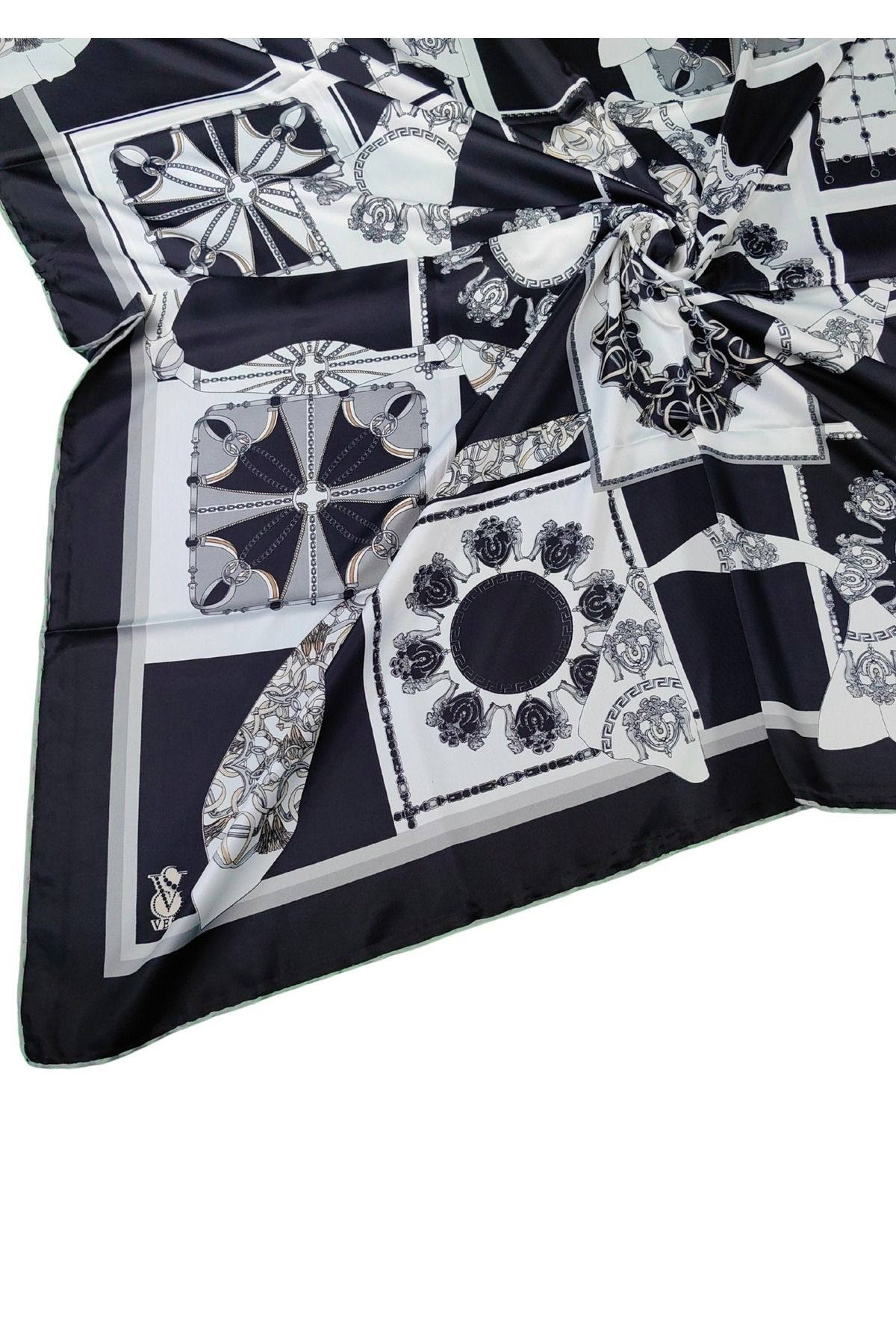 mim eşarp VESİ Eşarp Desenli Sport Twill Eşarp 120x120 cm
