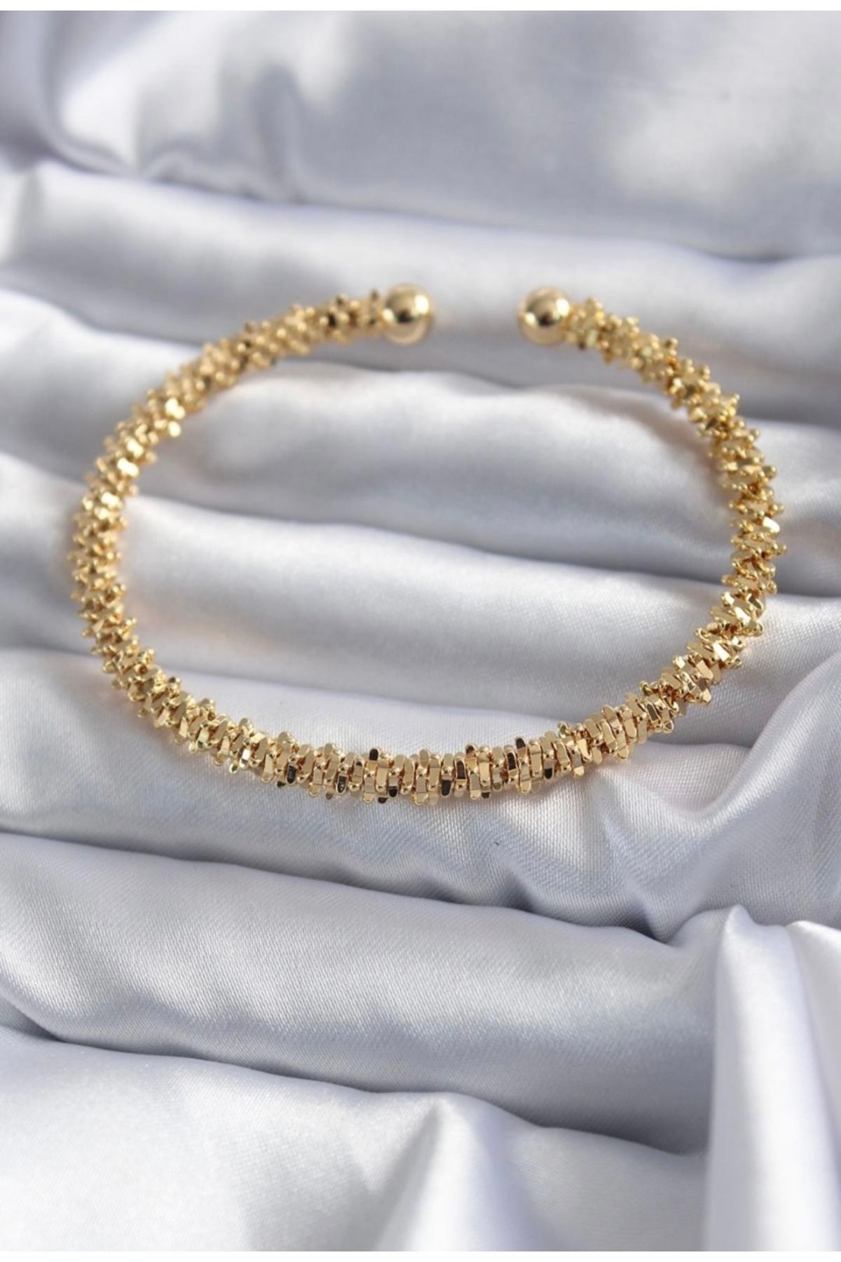 GLOWVİA AKSESUAR Kadın Gold Renk Dorika Model Kararmaz Çelik Bileklik
