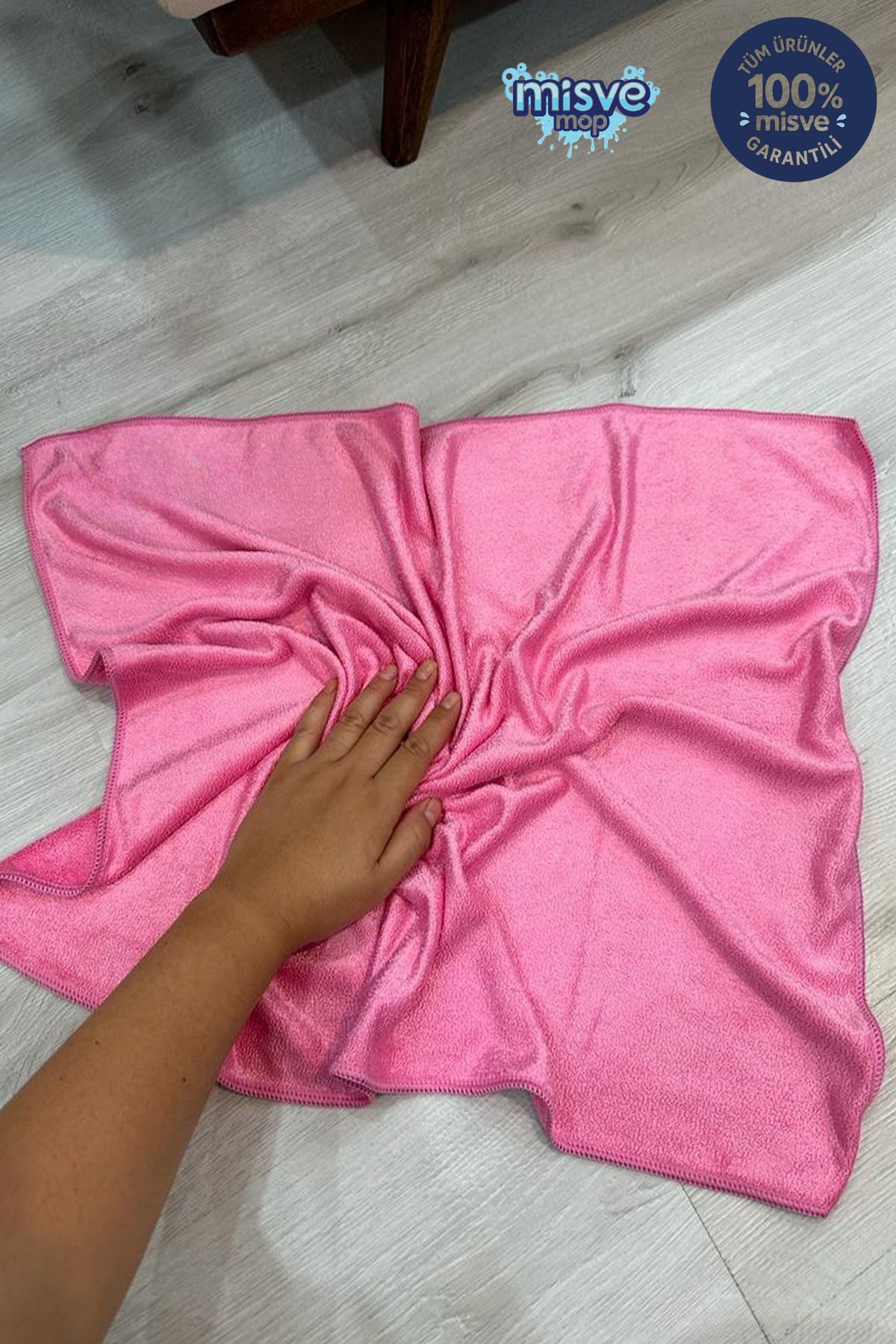 Misvele Misveclean (1 Adet ) Mikrofiber Yer Bezi Parlak Büyük Boy 50*70 Cm