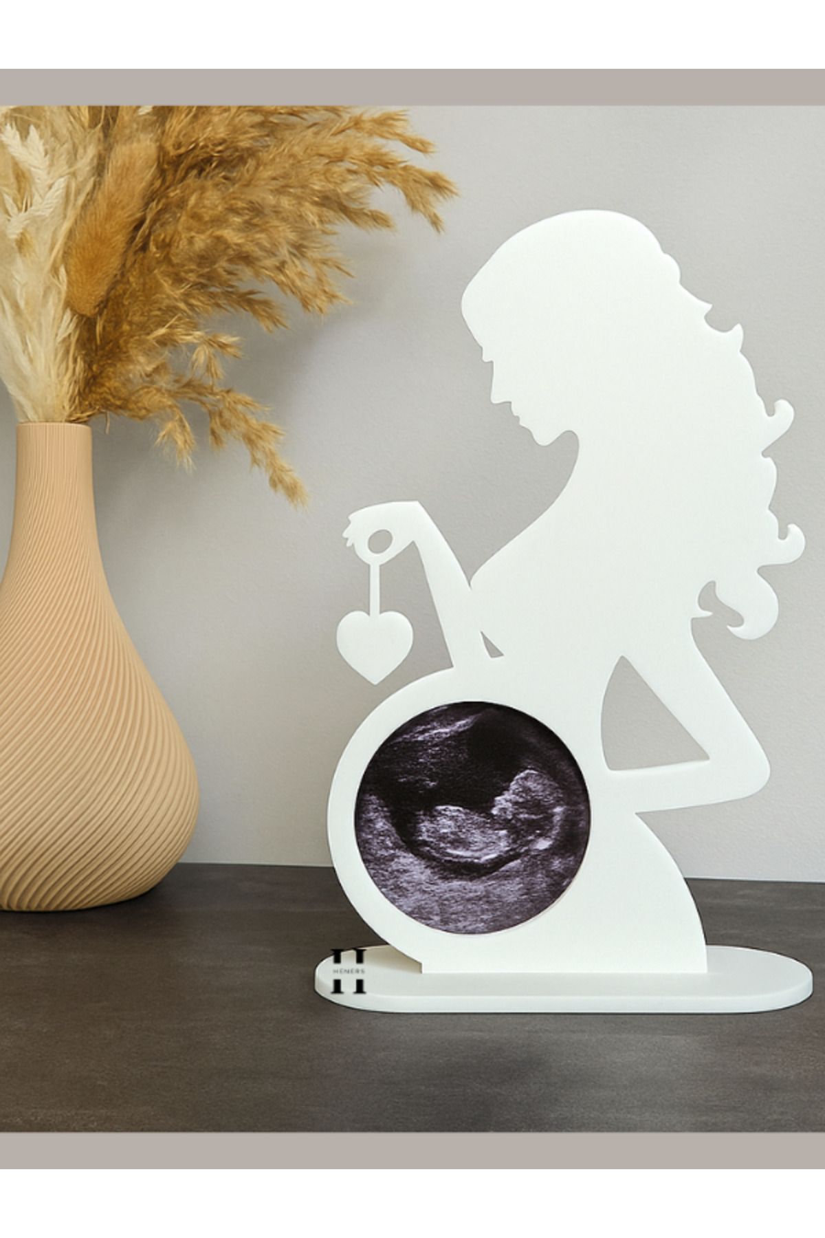 Heners Hamile Anne Ultrason Fotoğraf Çerçevesi – PLA 3D Baskı – Yenidoğan Hatırası