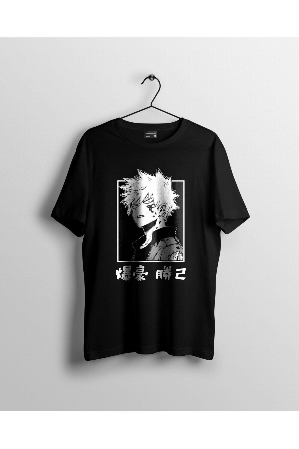 Miba Store Unisex Siyah Bakugo Katsuki My Hero Academia Baskılı Anime T-Shirt