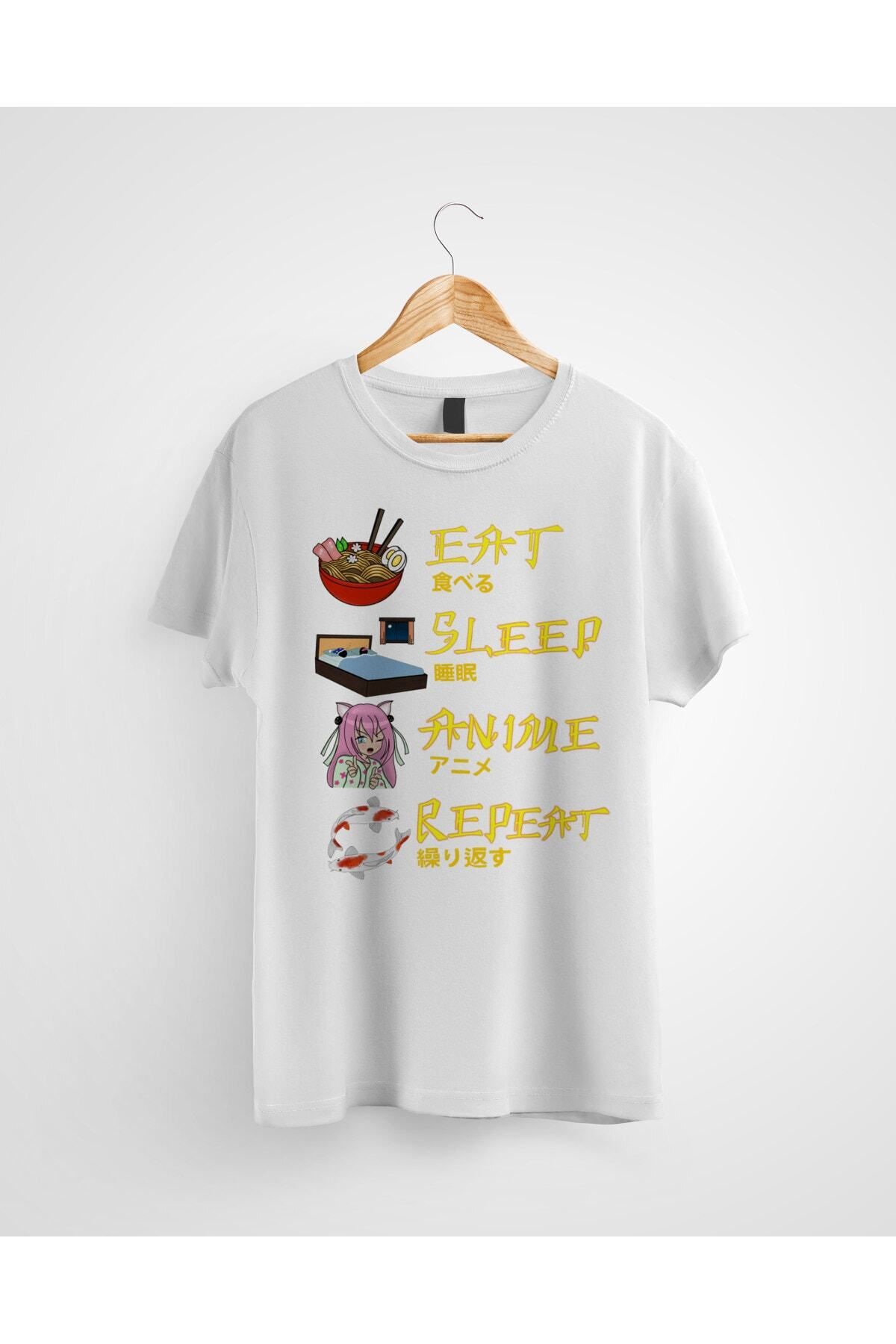 Miba Store Anime,ye,uyu,tekrarla Baskılı Tişört