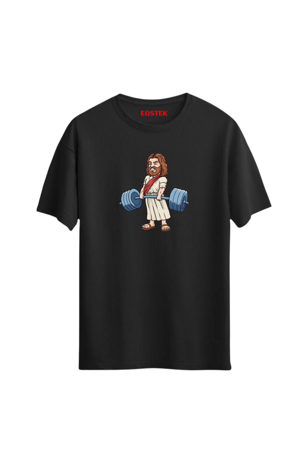 Eastek Funny Gym Gift Men Jesus Deadlift Gift Men Fitness Bodybuilding T-shirt, Unisex Beyaz Tişört