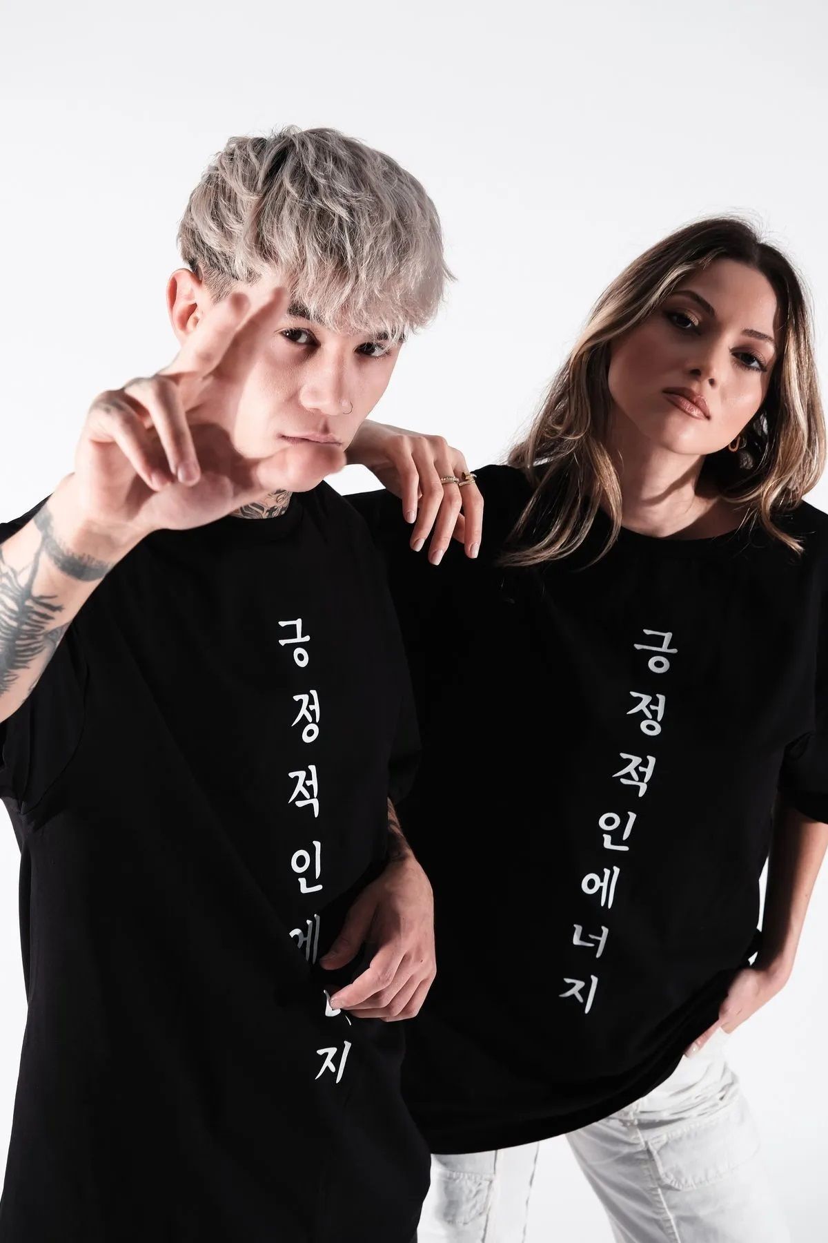 Hunors Sportswear & Company Unisex Kadın/Erkek Oversize Baskılı Pamuklu Bisiklet Yaka Kısa Kollu T-shirt