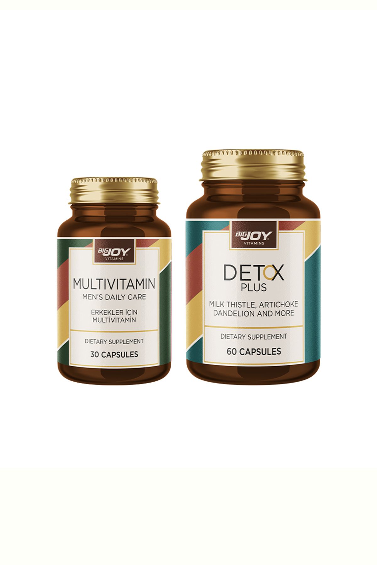 Bigjoy Vitamins Erkekler İçin Vitamin&Bitkisel Ürün Paketi MULTIVITAMIN 30 Kapsül+DETOX PLUS 60 Kapsül