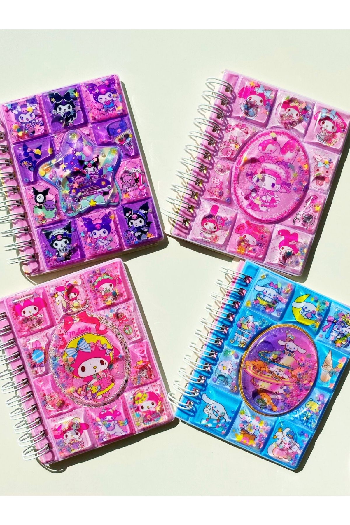 ÖZ OFİS Kuromi My Melody Cinnamoroll 3D Sulu Kapak Sticker & Not Defteri