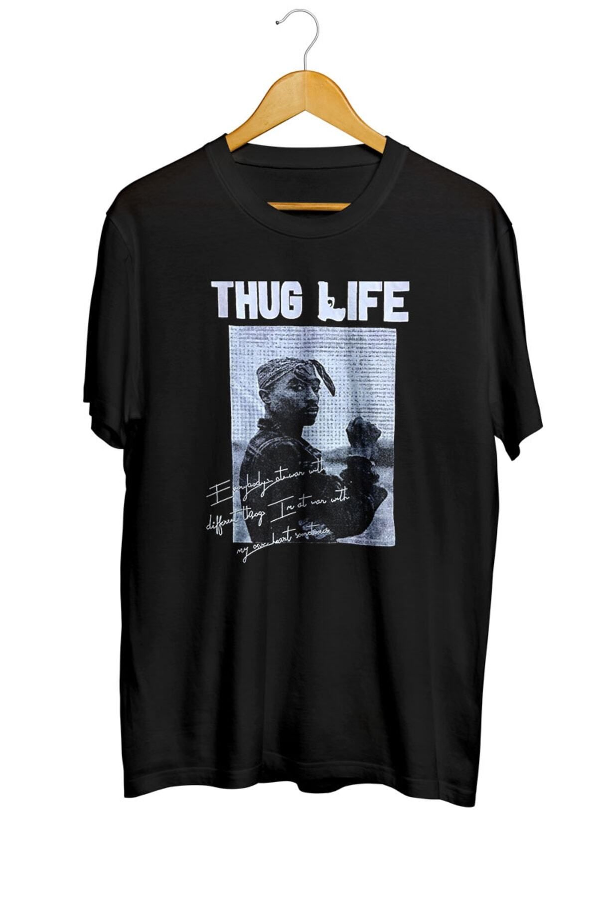 Miba Store Thug Life Tupac Baskılı Tişört